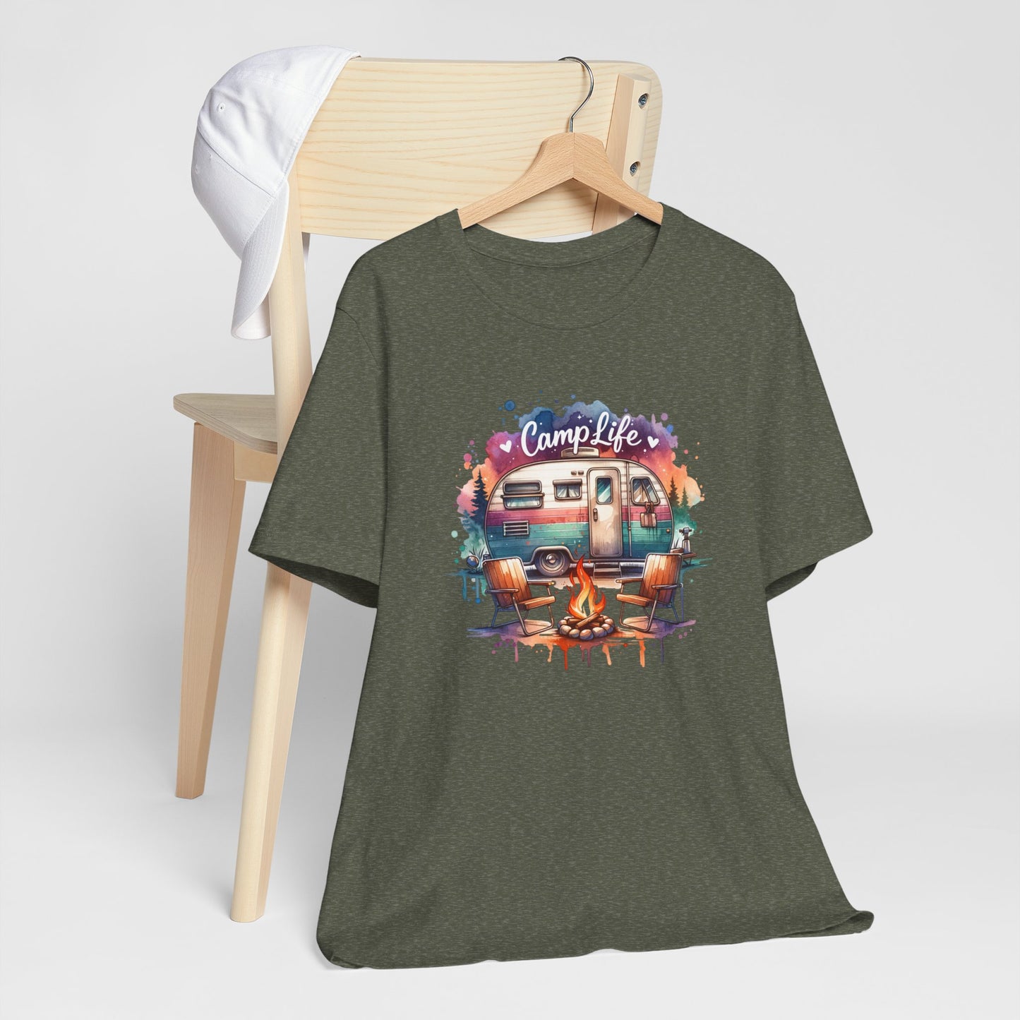 Camp Life Tee – Retro Camper & Campfire T-Shirt
