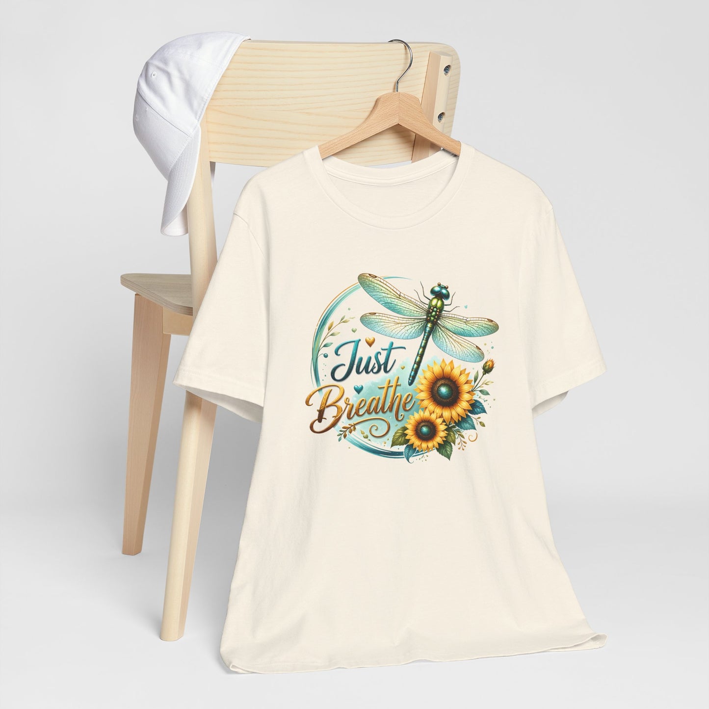 Just Breathe Sunflower Tee – Dragonfly Inspirational Shirt