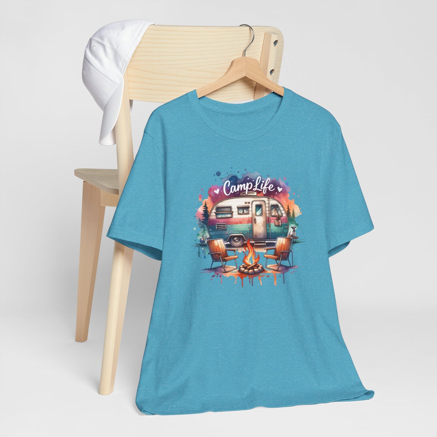Camp Life Tee – Retro Camper & Campfire T-Shirt