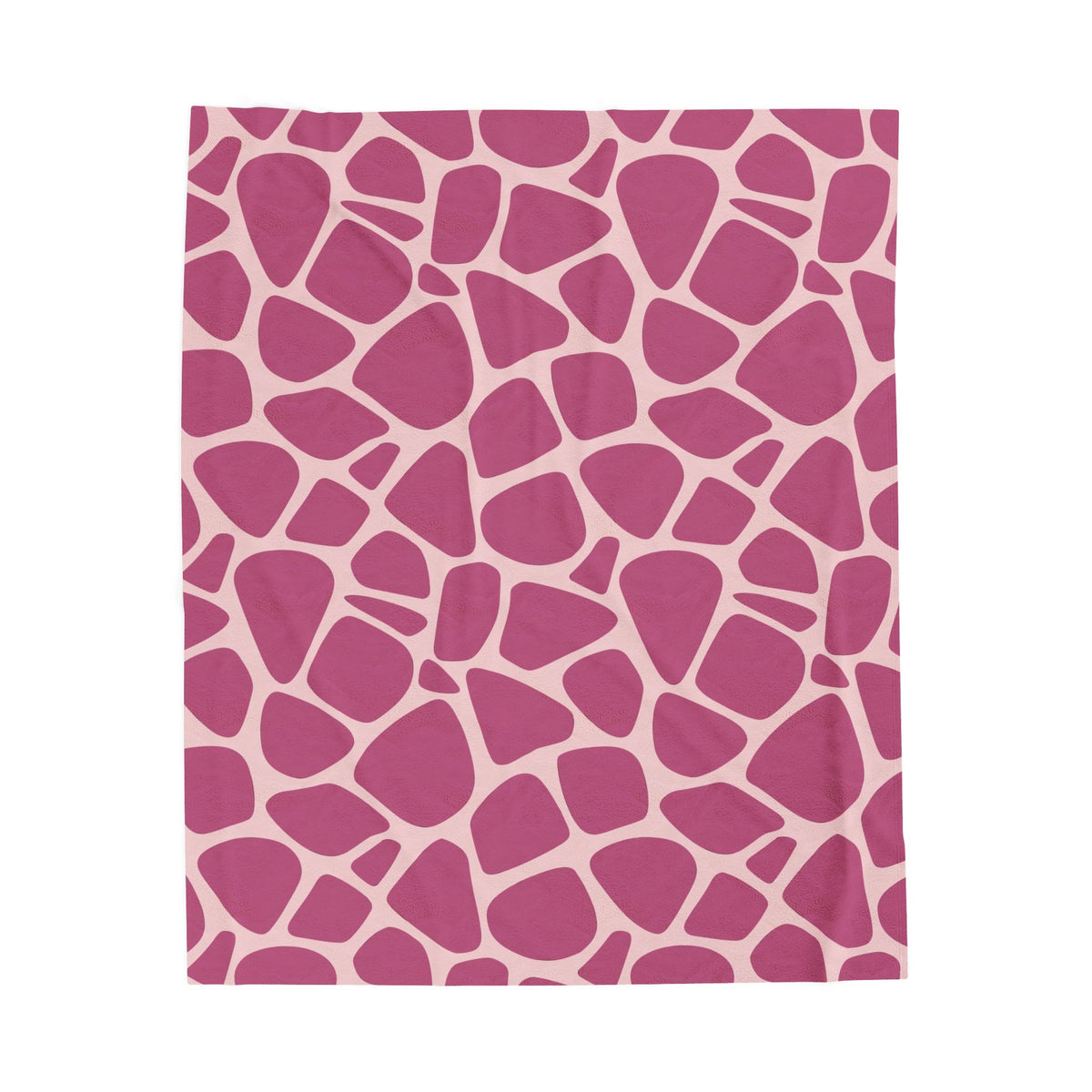 Pink Abstract Pebble Pattern Velveteen Plush Blanket