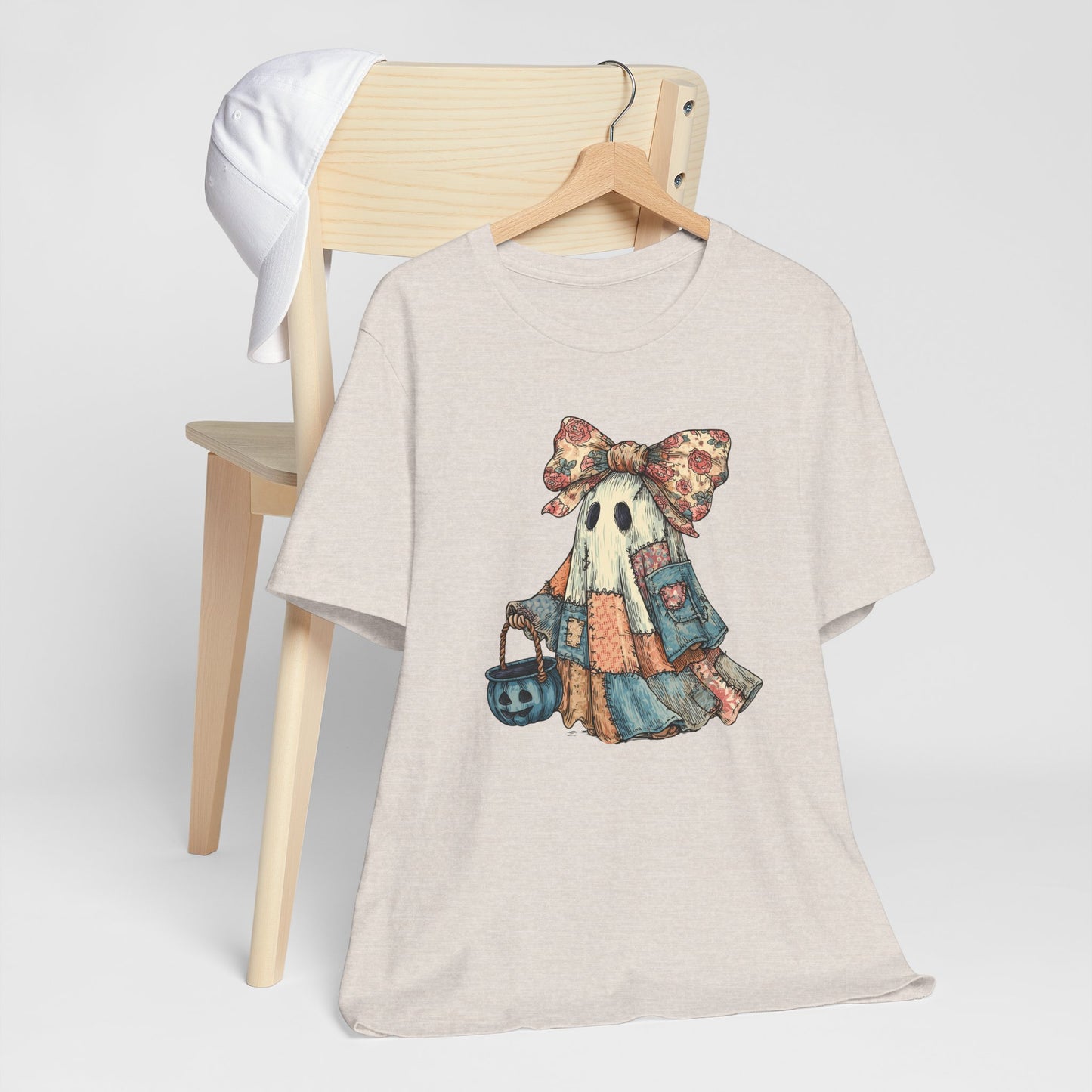 Patchwork Ghost Girl Halloween Tee