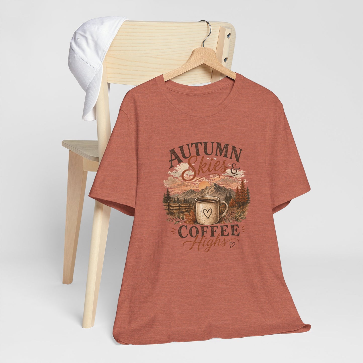 Autumn Skies & Coffee Highs | Bella+Canvas Unisex Fall Graphic Tee