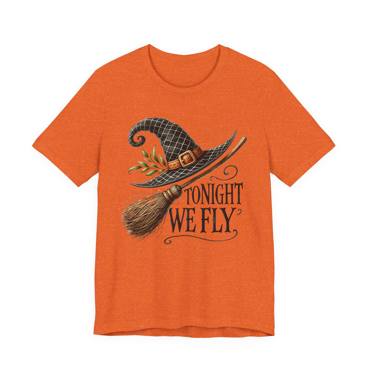 Tonight We Fly Witch Hat & Broom Halloween T‑Shirt