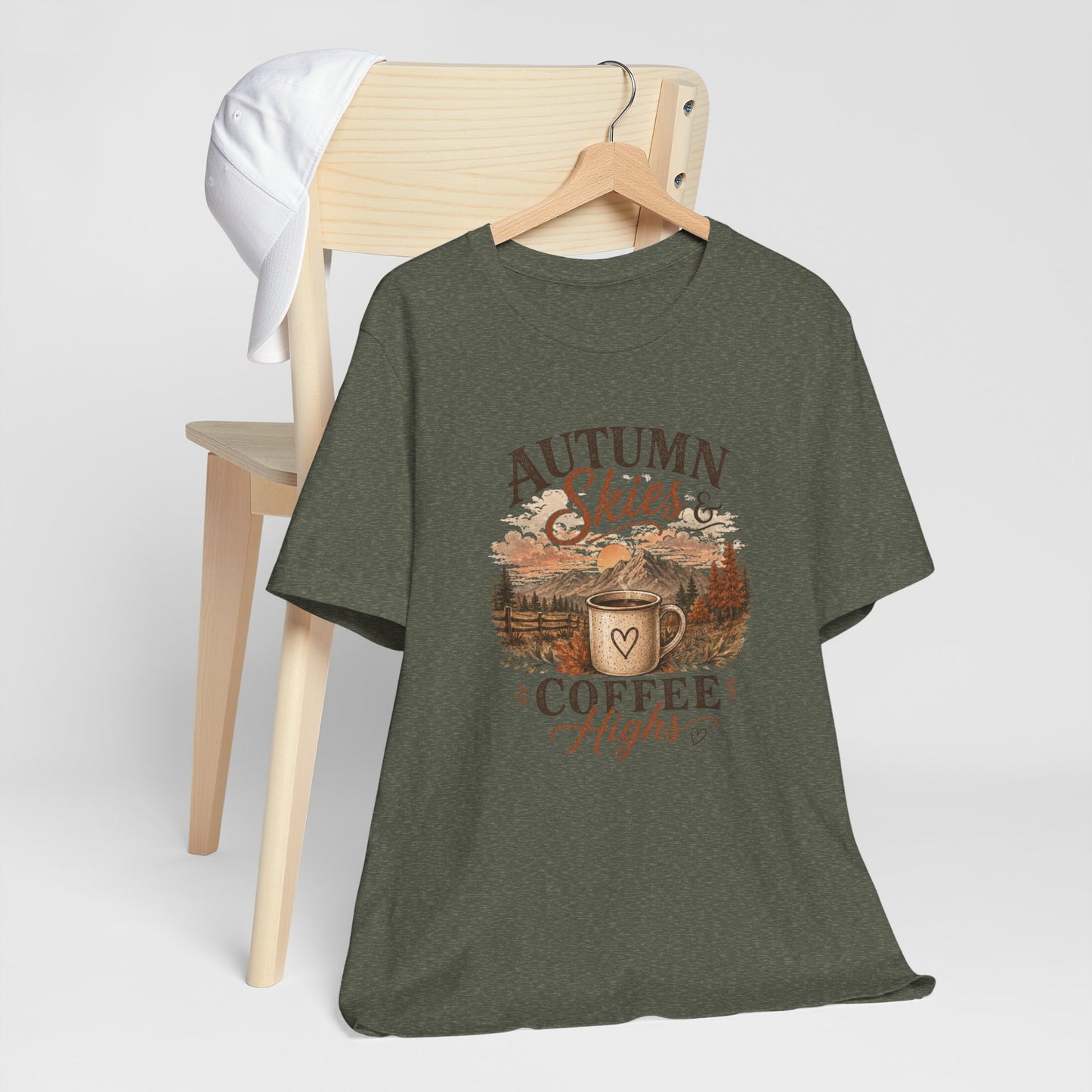 Autumn Skies & Coffee Highs | Bella+Canvas Unisex Fall Graphic Tee