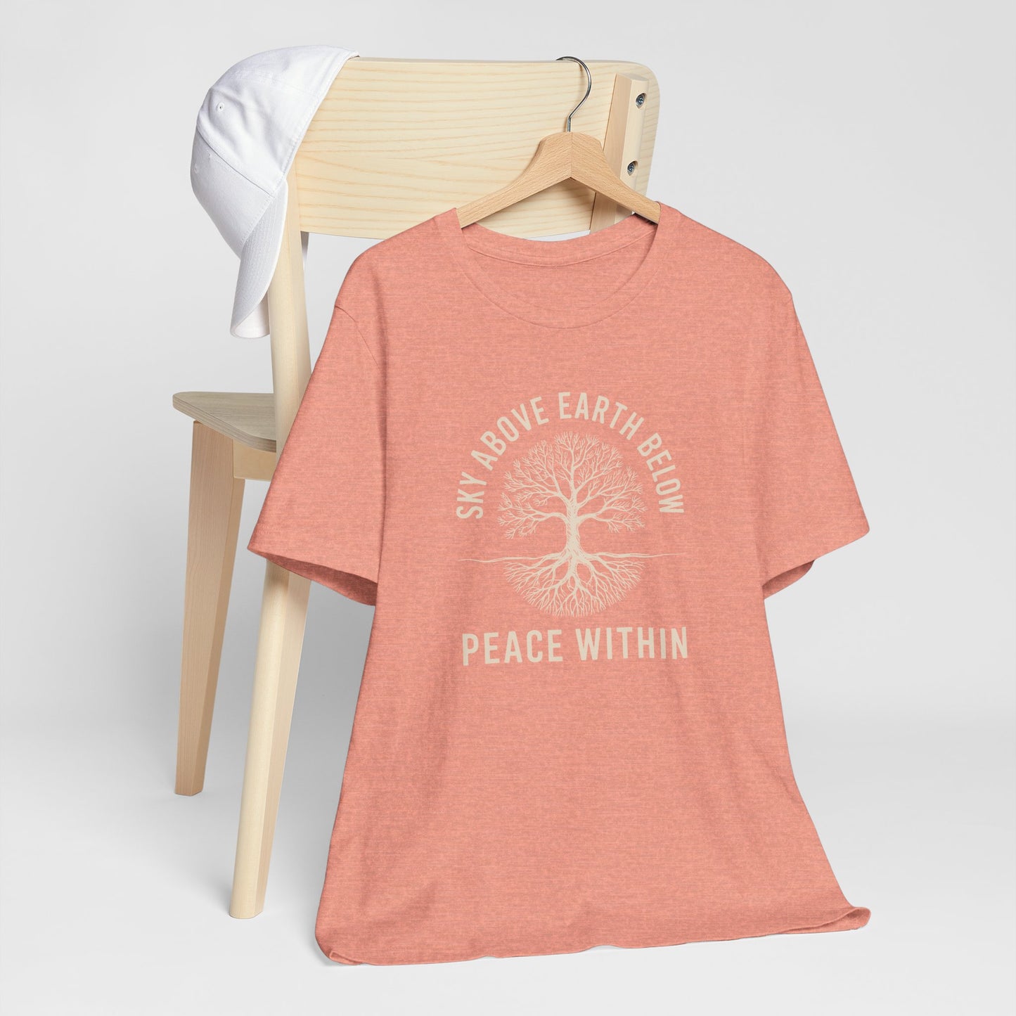 Sky Above Earth Below Peace Within T-Shirt – Grounded Spiritual Women’s Tee