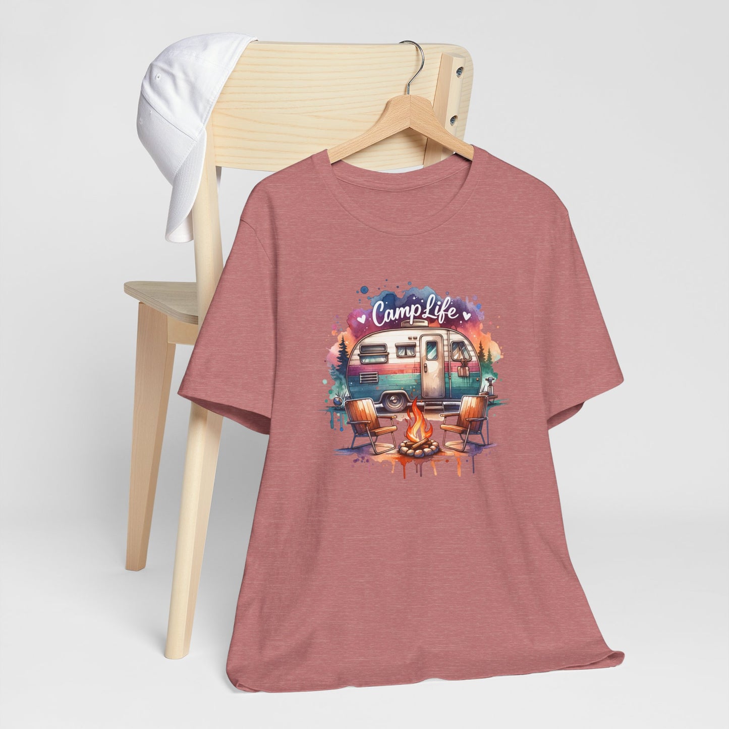Camp Life Tee – Retro Camper & Campfire T-Shirt