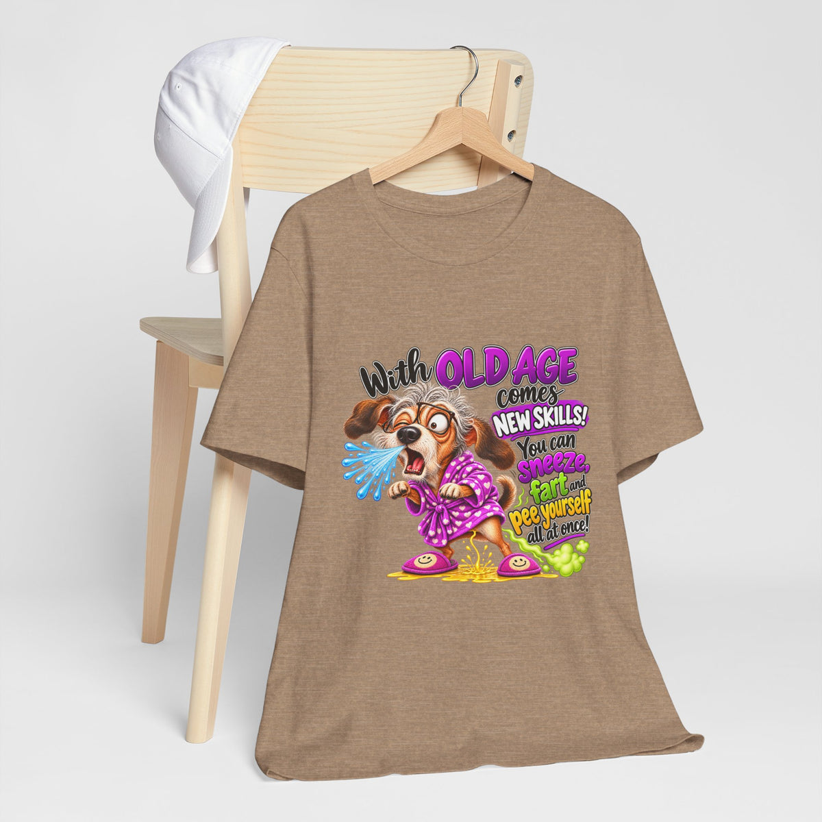 With Old Age Comes New Skills Funny Dog Graphic Tee