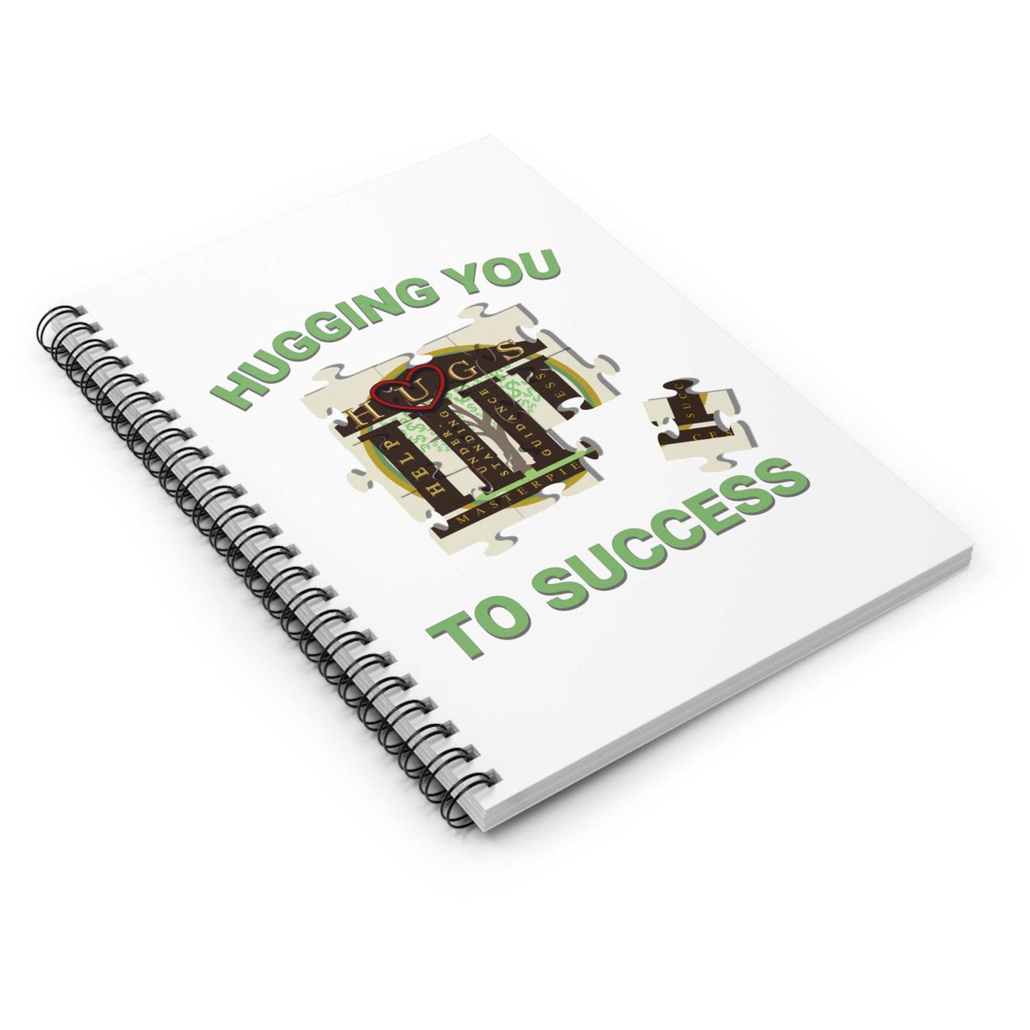 Spiral notebook with ruled lines, metal binding, and durable printed cover, 118 pages, 6x8 inches