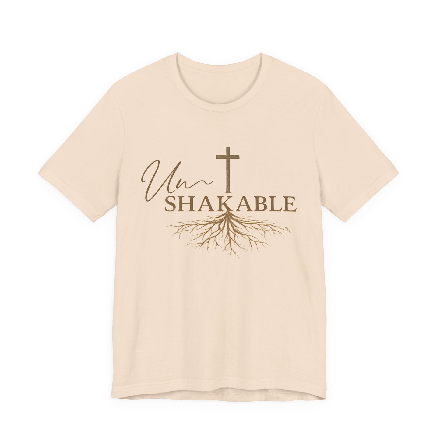 Unshakable Christian T‑Shirt — Cross & Roots Faith Tee