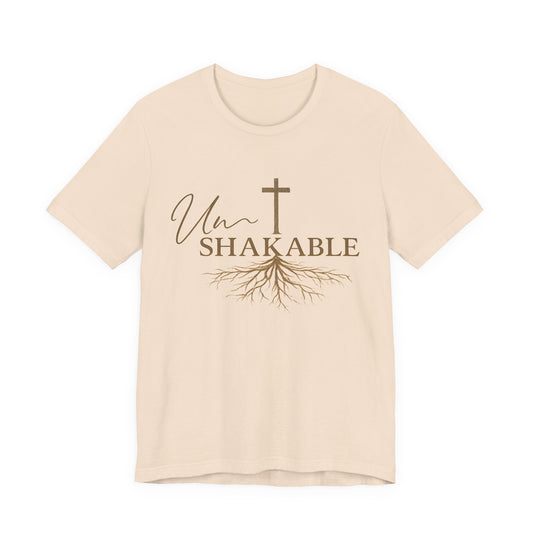 Unshakable Christian T‑Shirt — Cross & Roots Faith Tee