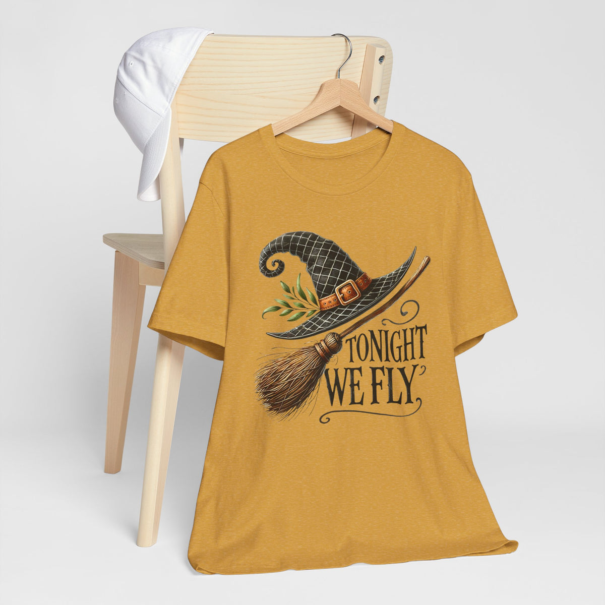 Tonight We Fly Witch Hat & Broom Halloween T‑Shirt