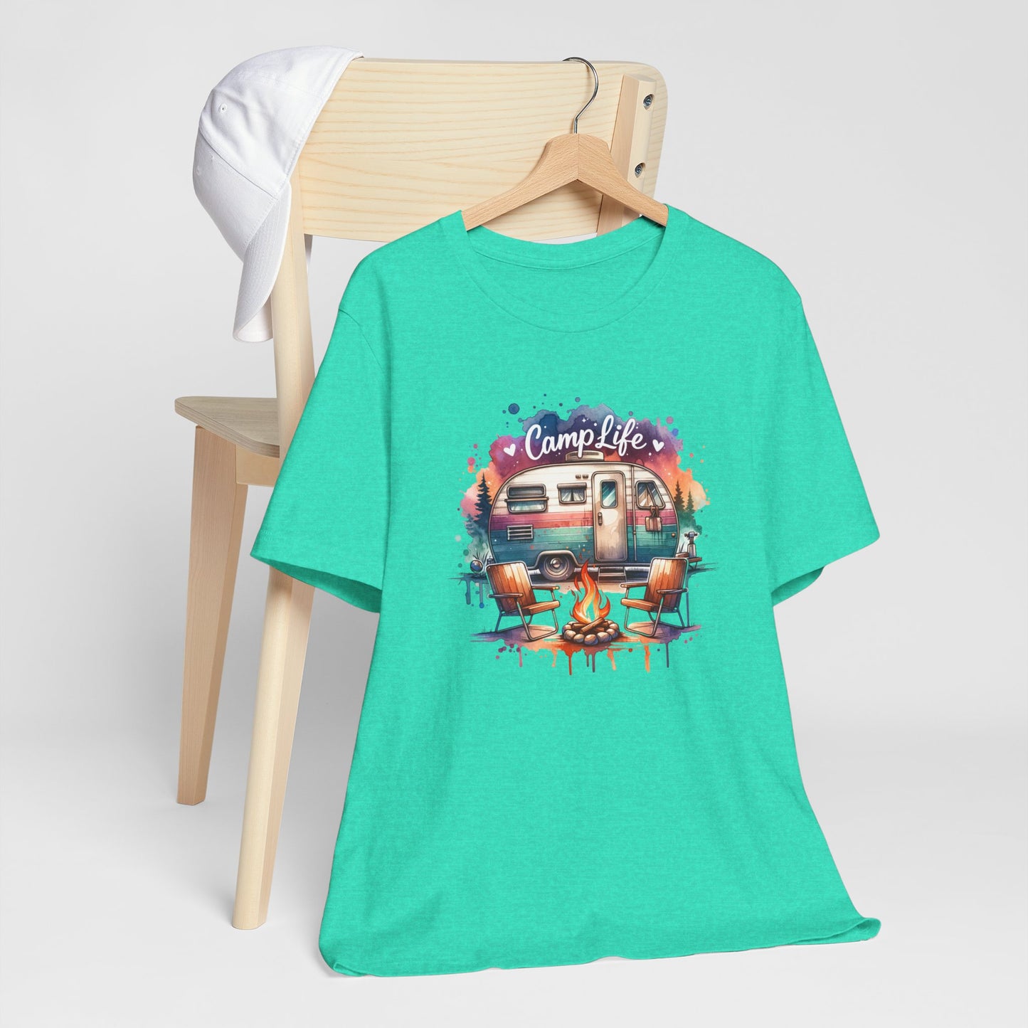 Camp Life Tee – Retro Camper & Campfire T-Shirt