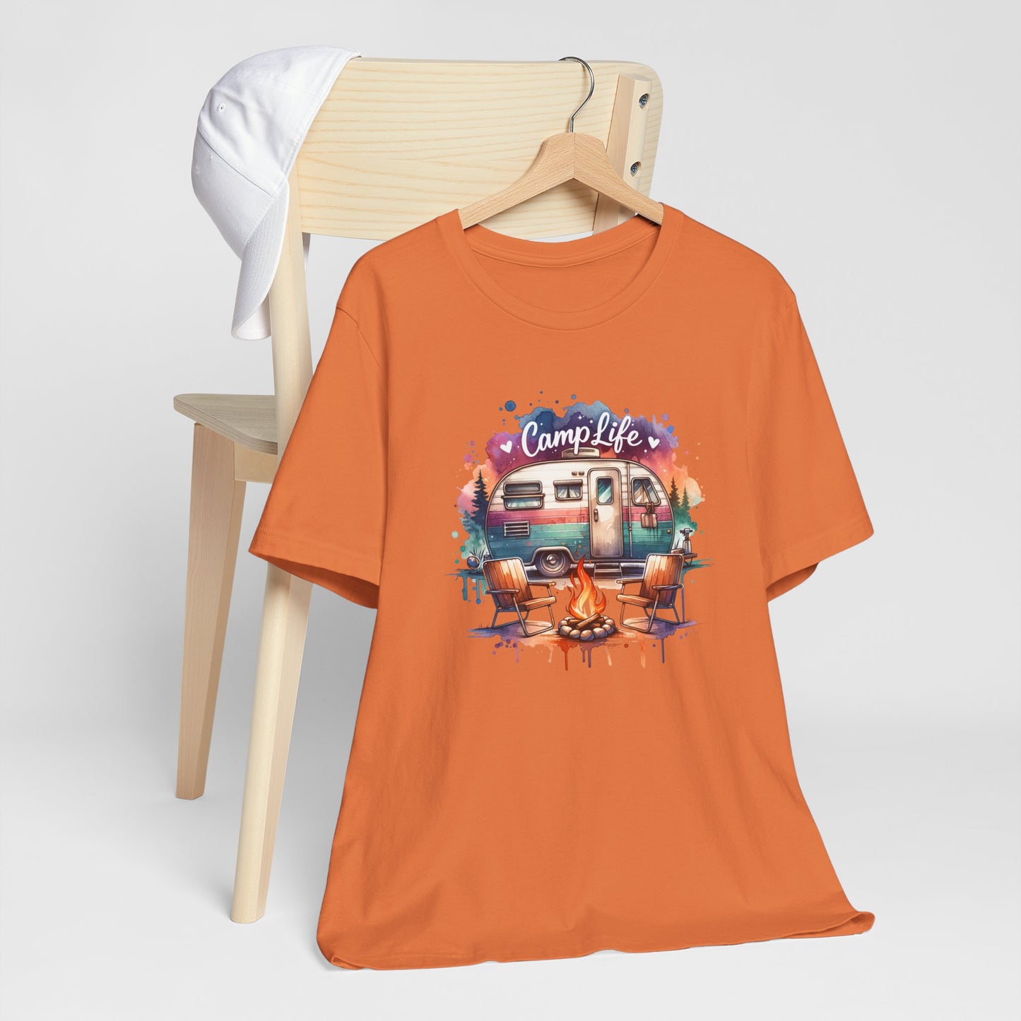 Camp Life Tee – Retro Camper & Campfire T-Shirt