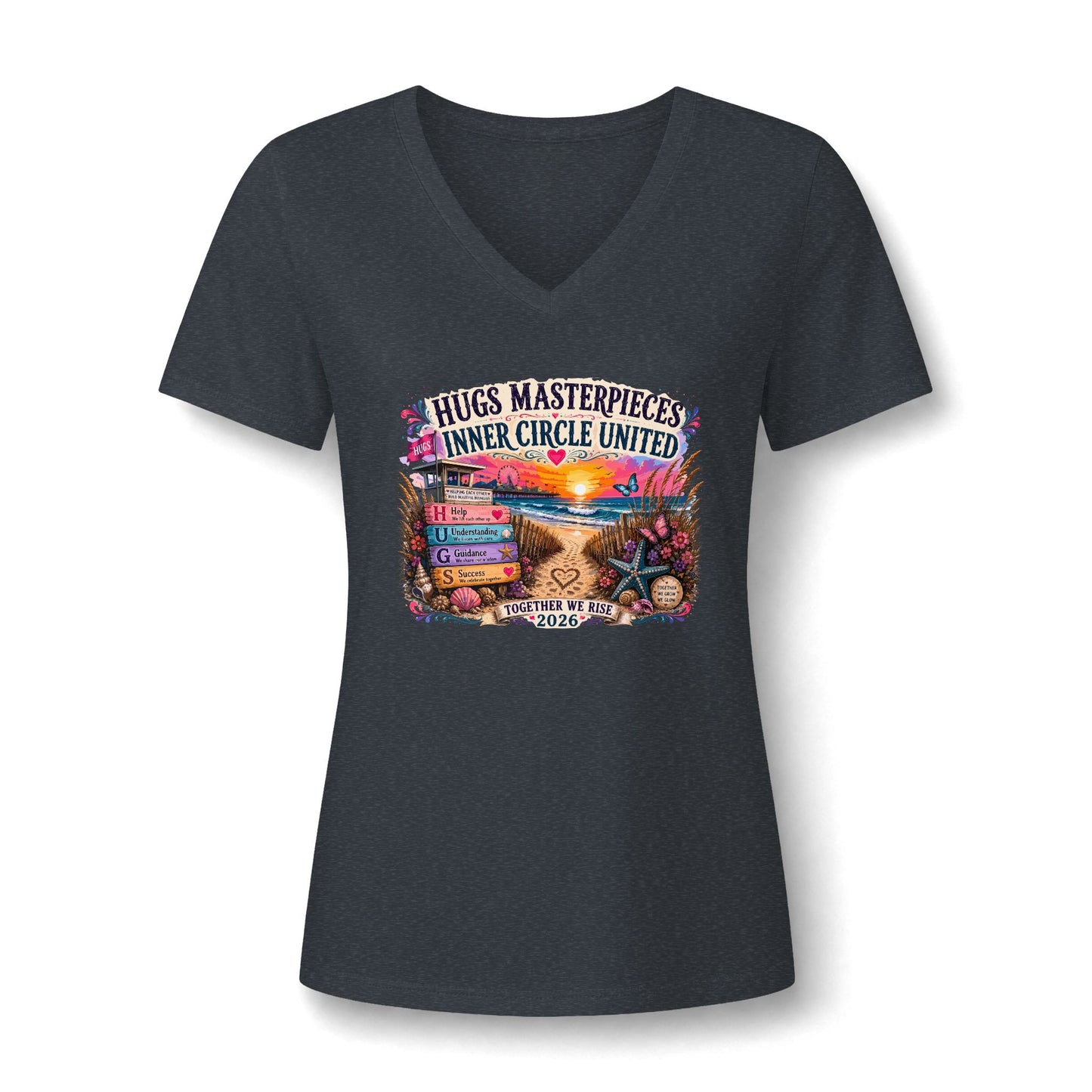 HUGS Masterpieces Inner Circle United 2026 Women’s V-Neck Tee