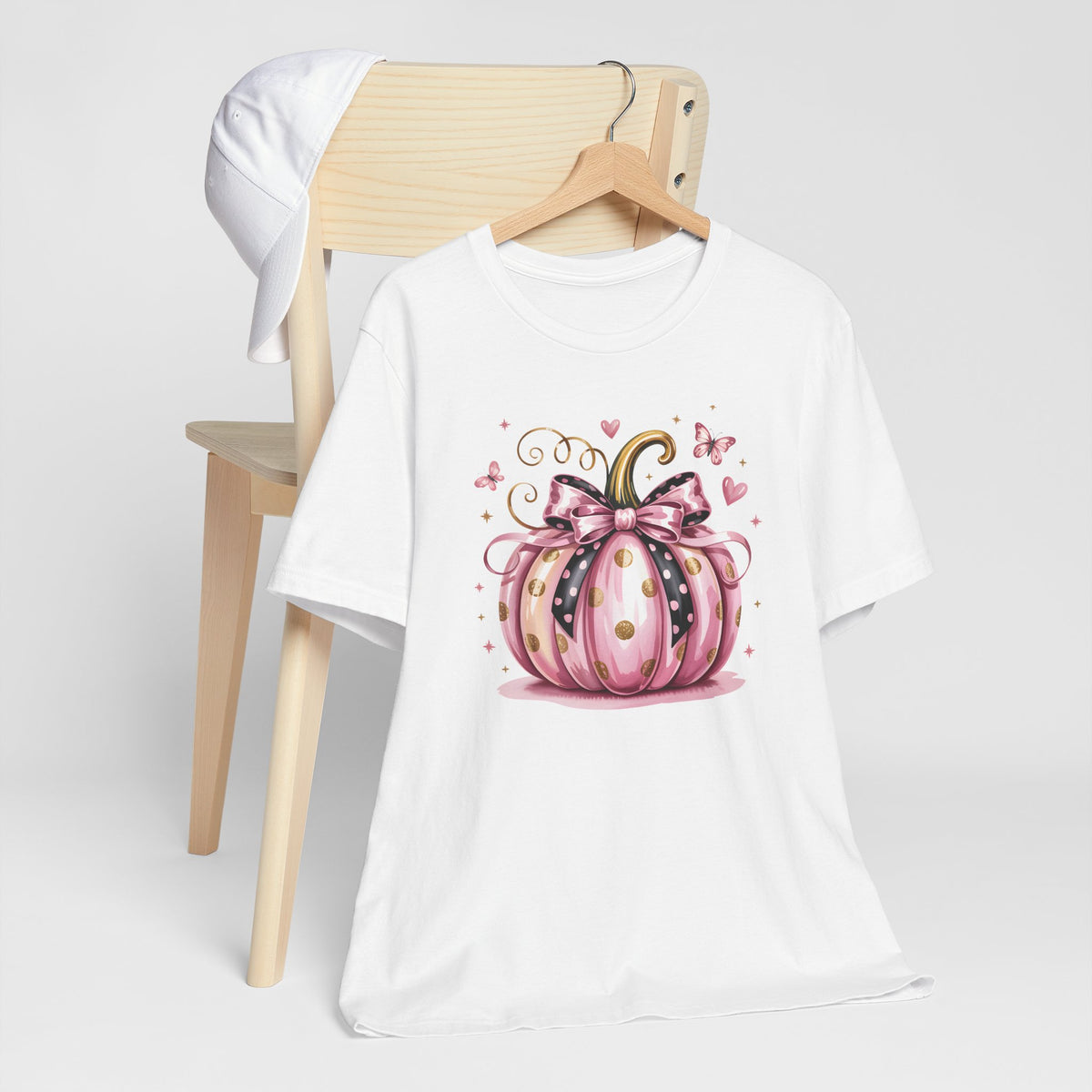 In October We Wear Pink Pumpkin Graphic Tee – Girly Fall Shirt