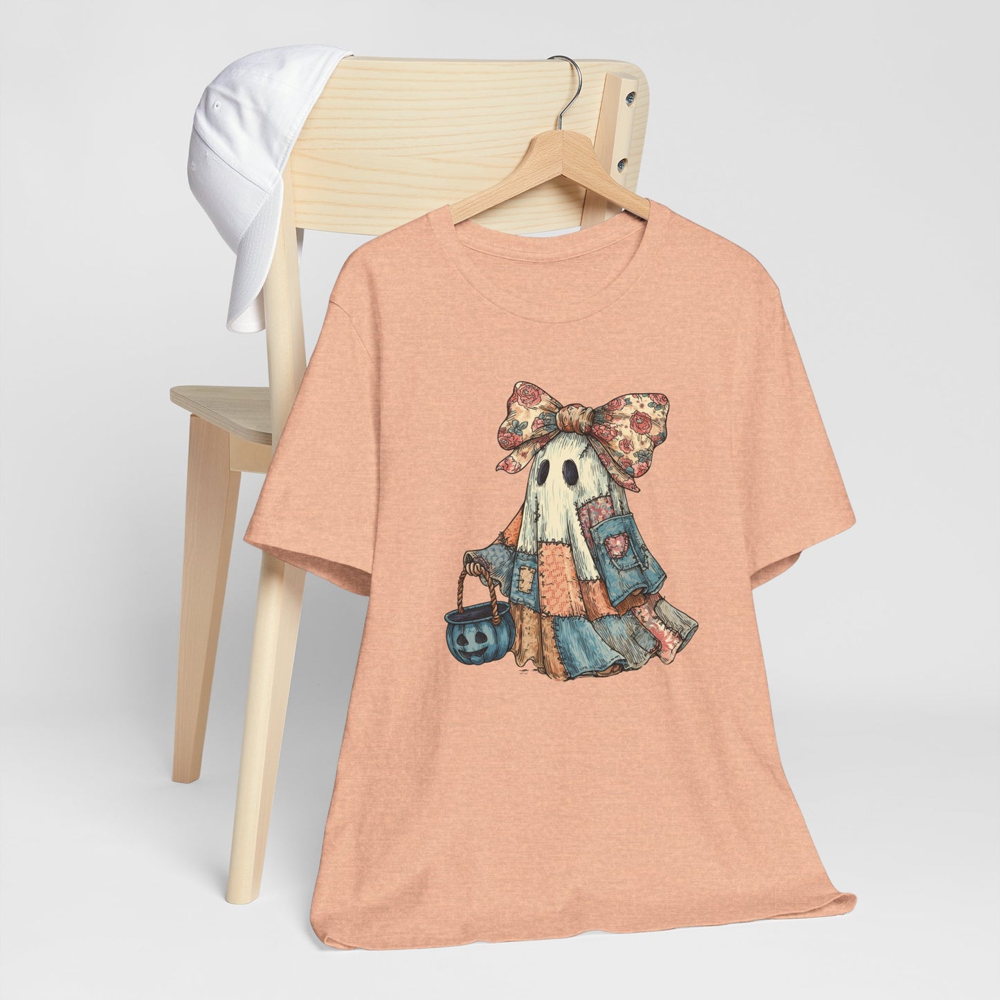 Patchwork Ghost Girl Halloween Tee