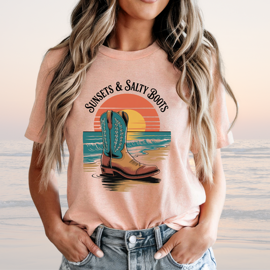 Sunsets & Salty Boots Tee