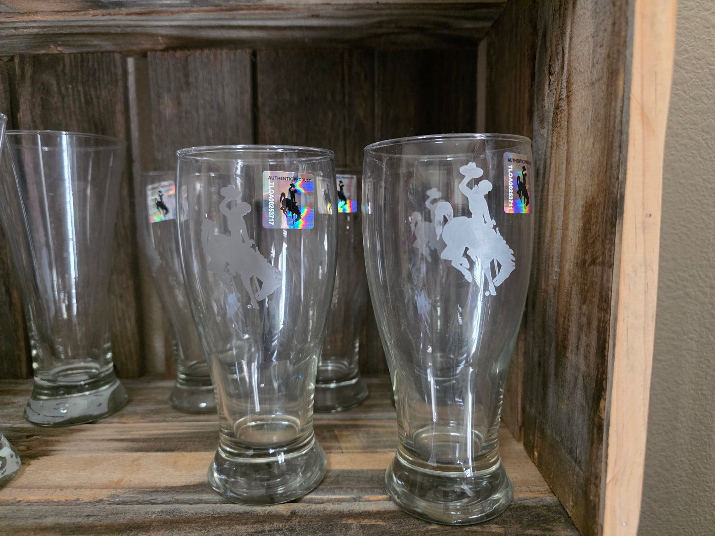Wyoming Cowboy Pub Glass