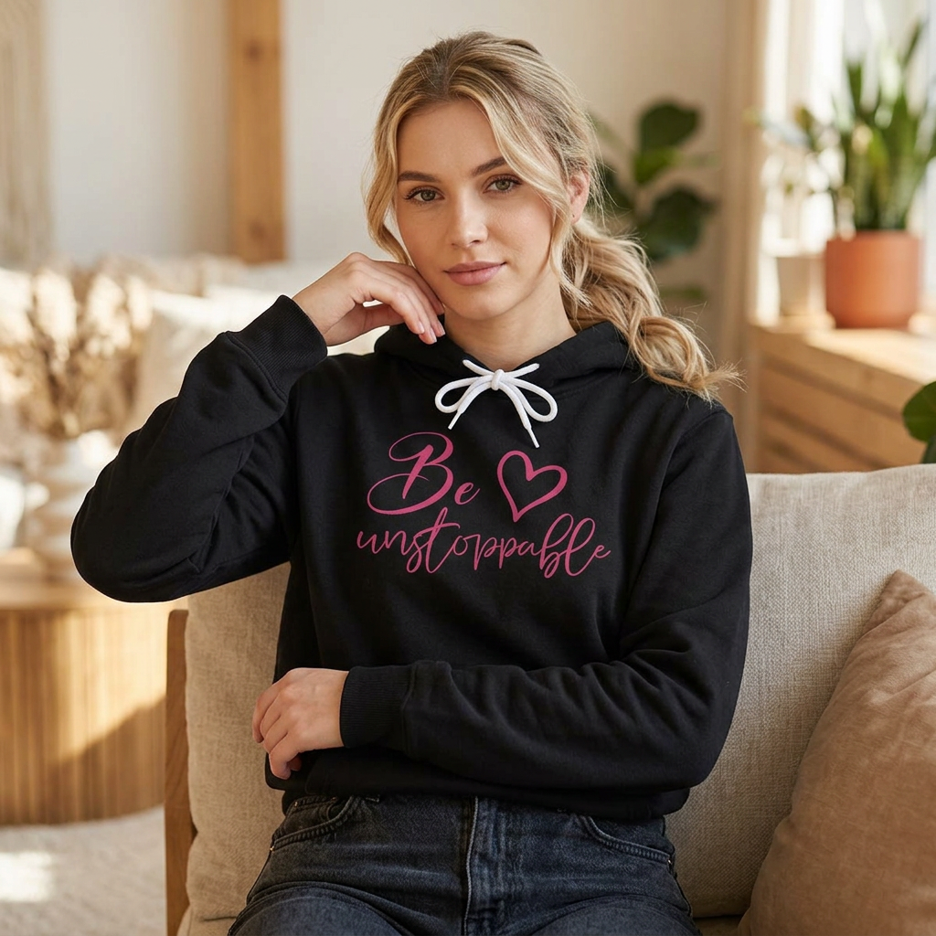 Be Unstoppable Heart Hoodie – Inspirational Pullover for Women & Teens