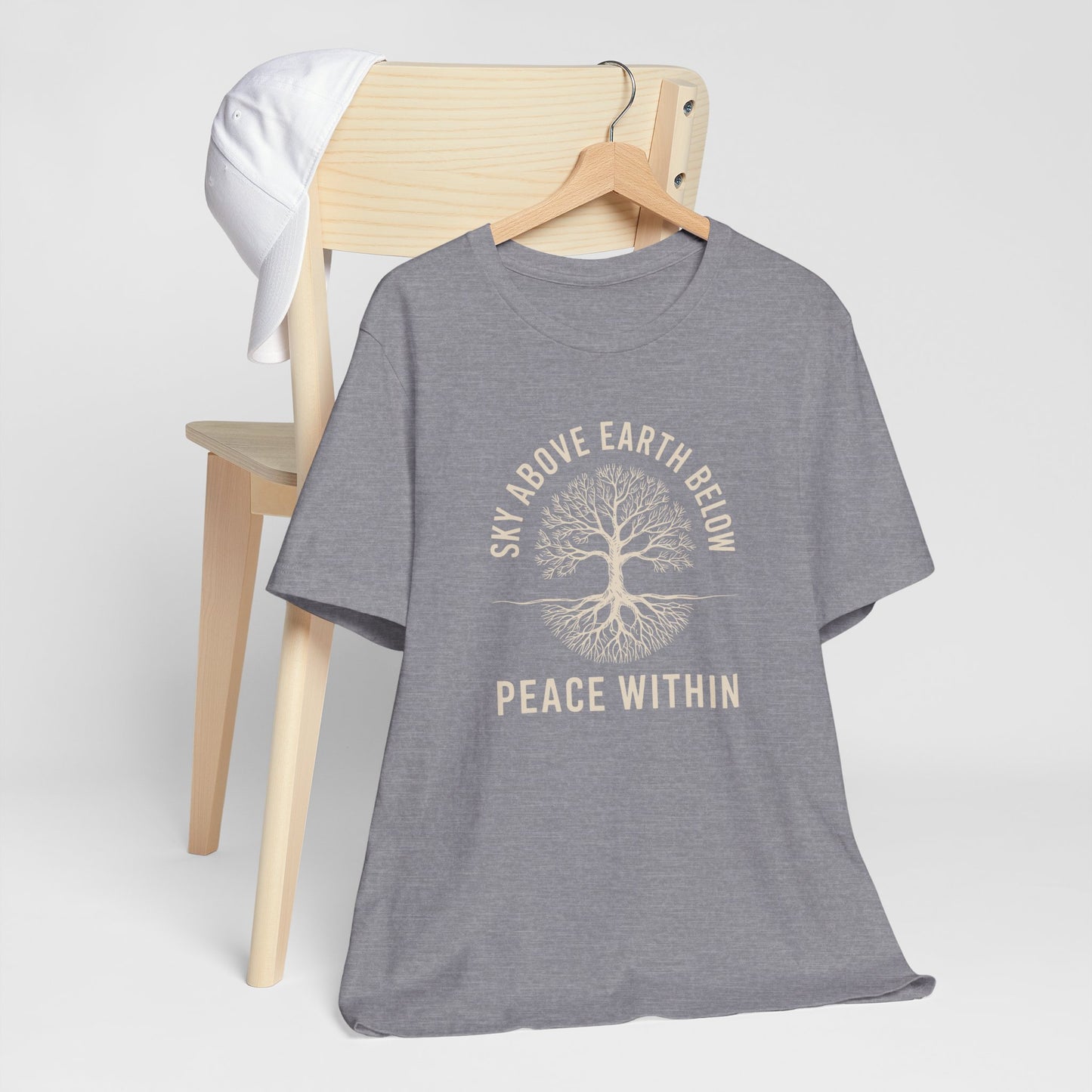 Sky Above Earth Below Peace Within T-Shirt – Grounded Spiritual Women’s Tee
