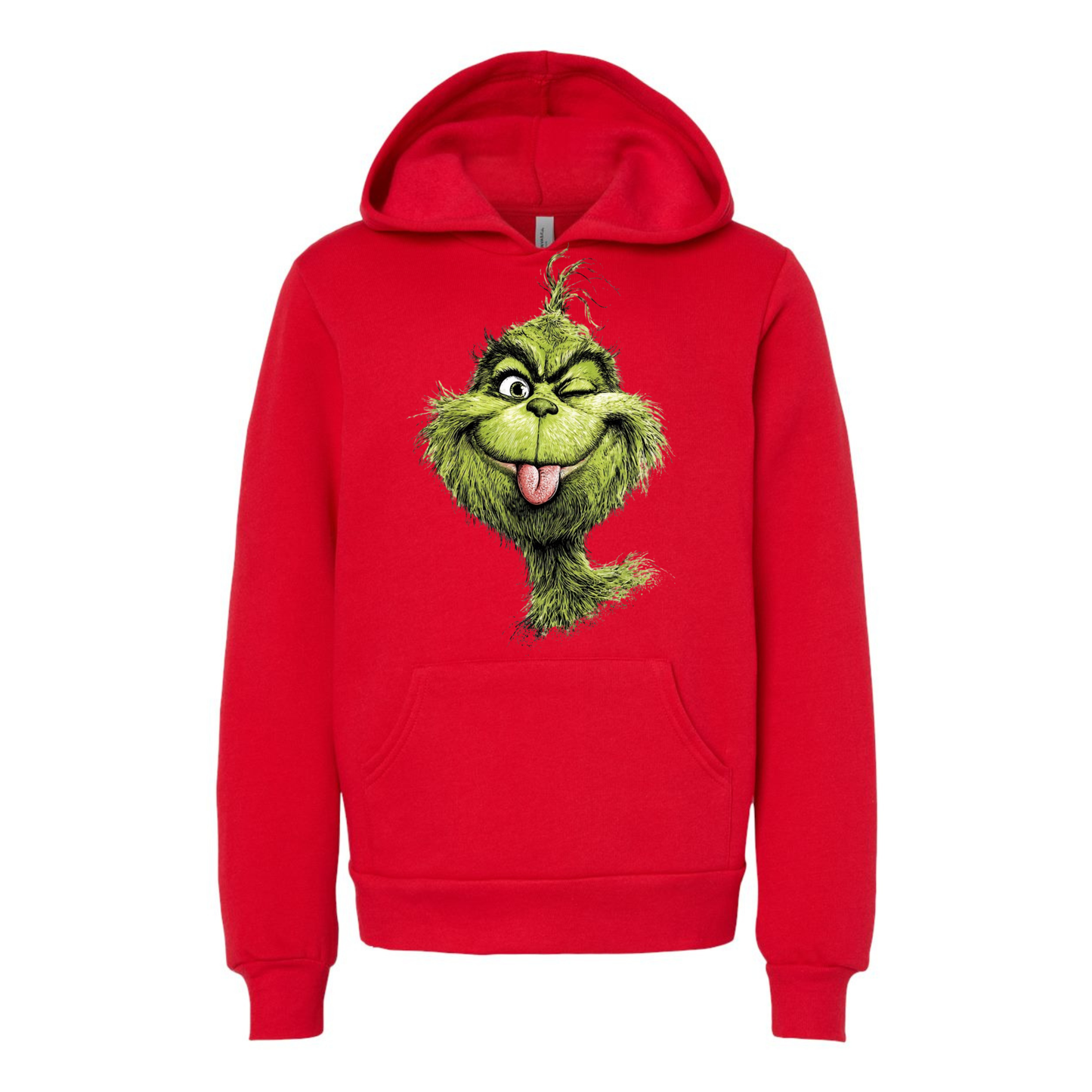 Youth Winking Grinch Hoodie – Soft, Cozy & Full of Holiday Fun!