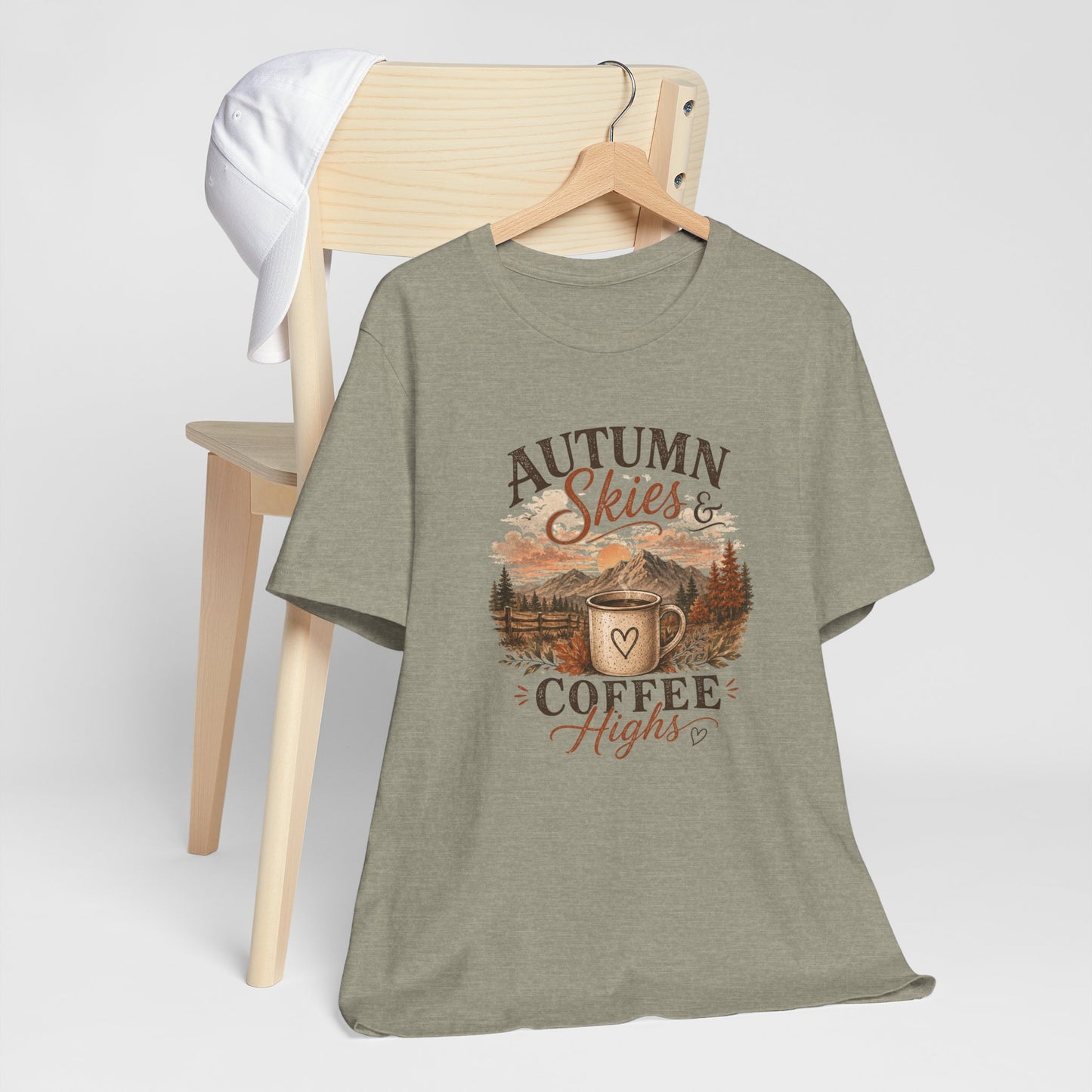 Autumn Skies & Coffee Highs | Bella+Canvas Unisex Fall Graphic Tee