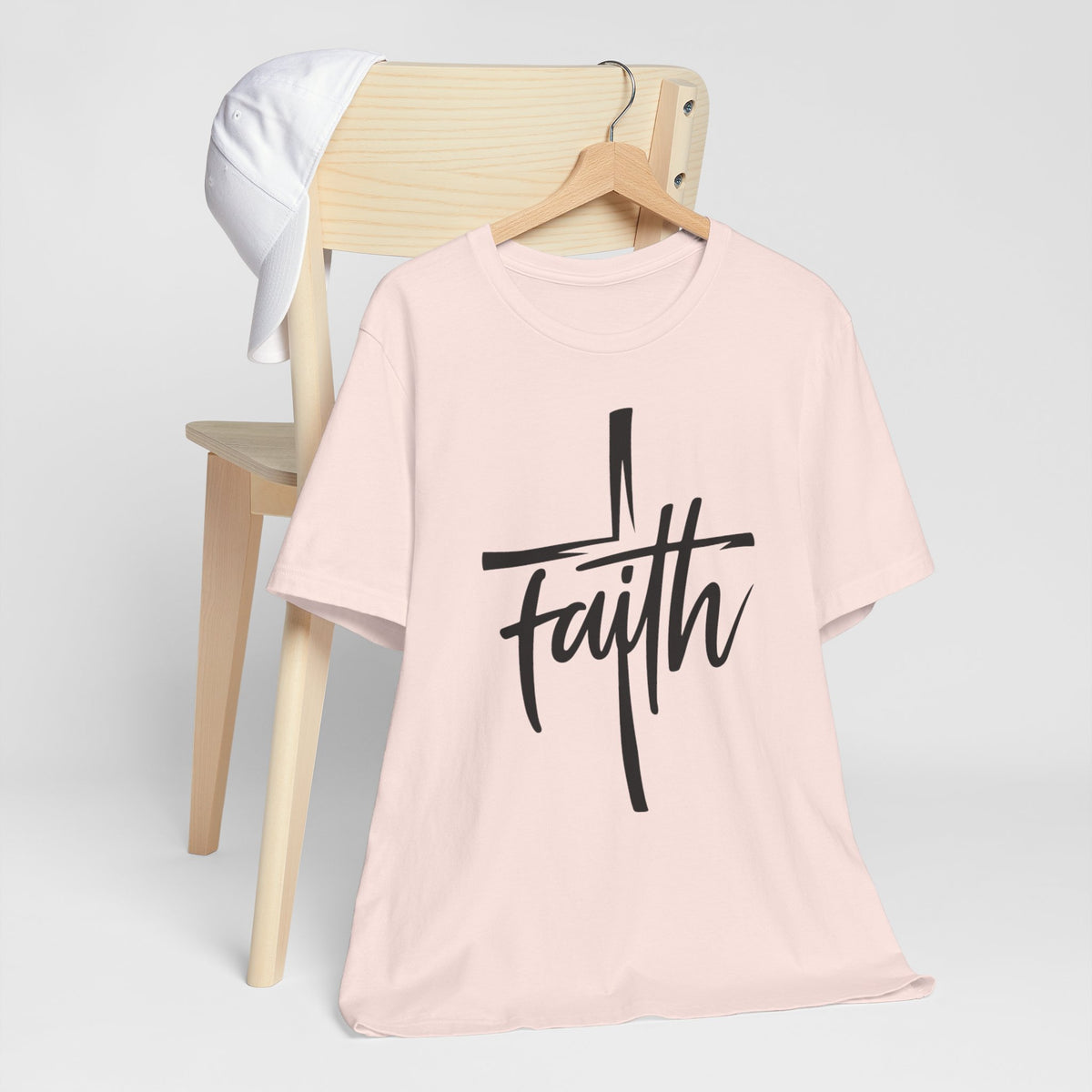 Faith Cross Shirt – Minimalist Christian Graphic Tee for Women