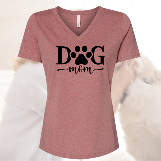 Dog Mom Vneck Shirt