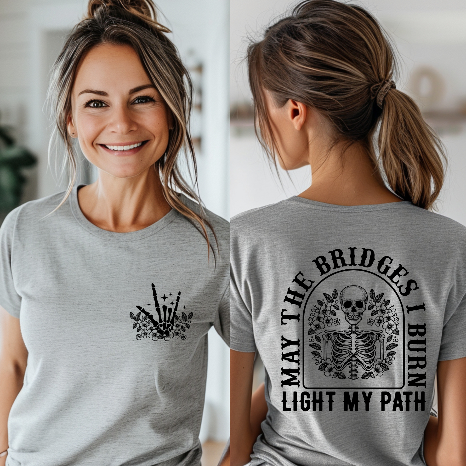 May The Bridges Burn unisex shirt with bold graphic design.
