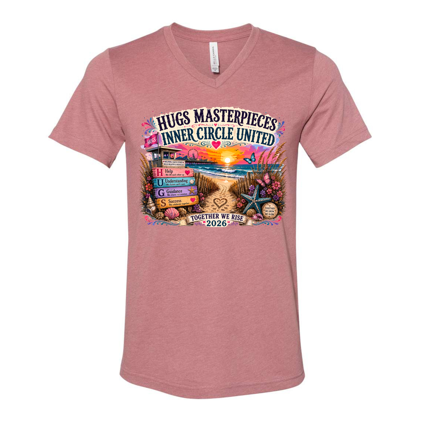 HUGS Masterpieces Inner Circle United Unisex V-Neck Tee