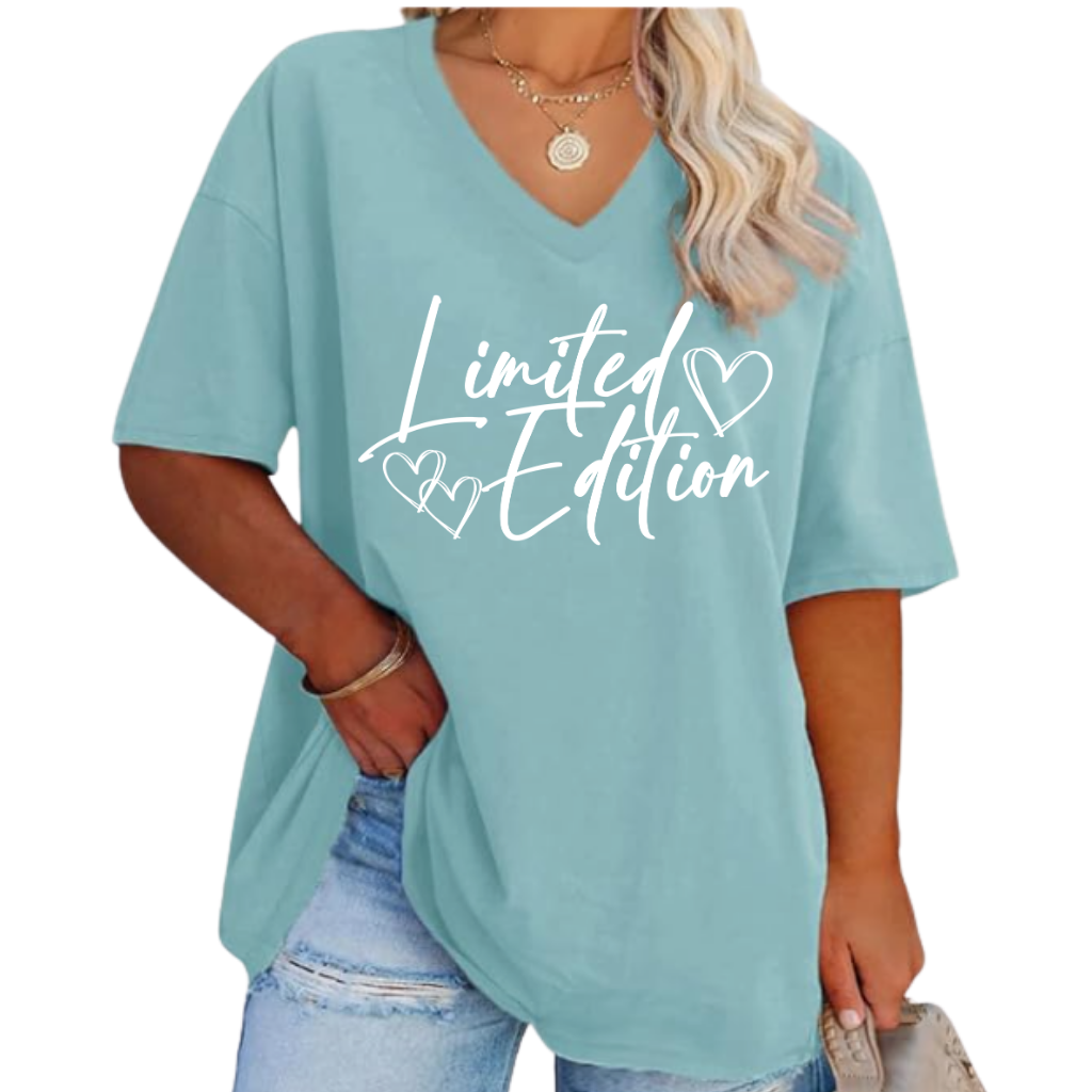 Limited Edition Women's Plus Size V-Neck Tunic Tee