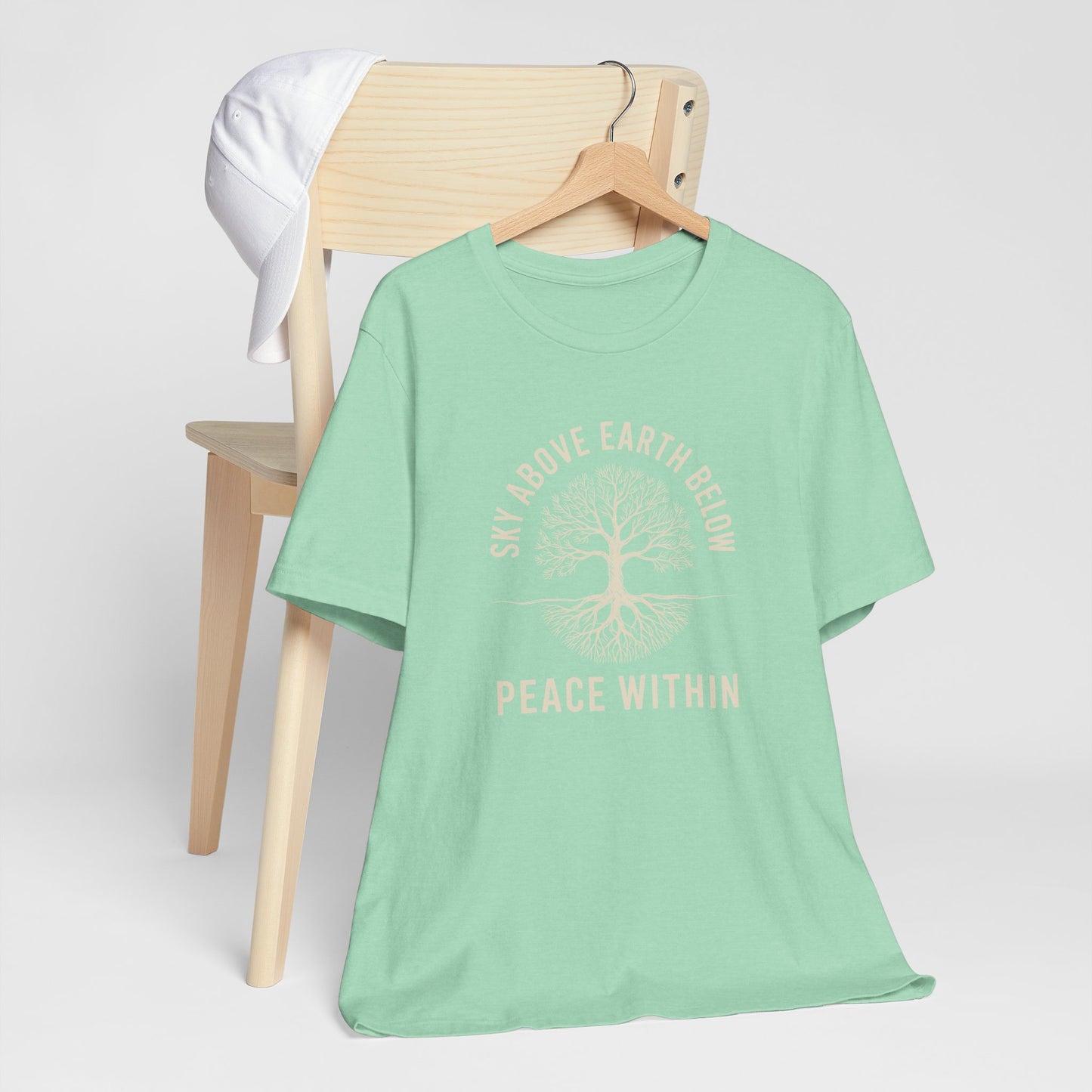 Sky Above Earth Below Peace Within T-Shirt – Grounded Spiritual Women’s Tee