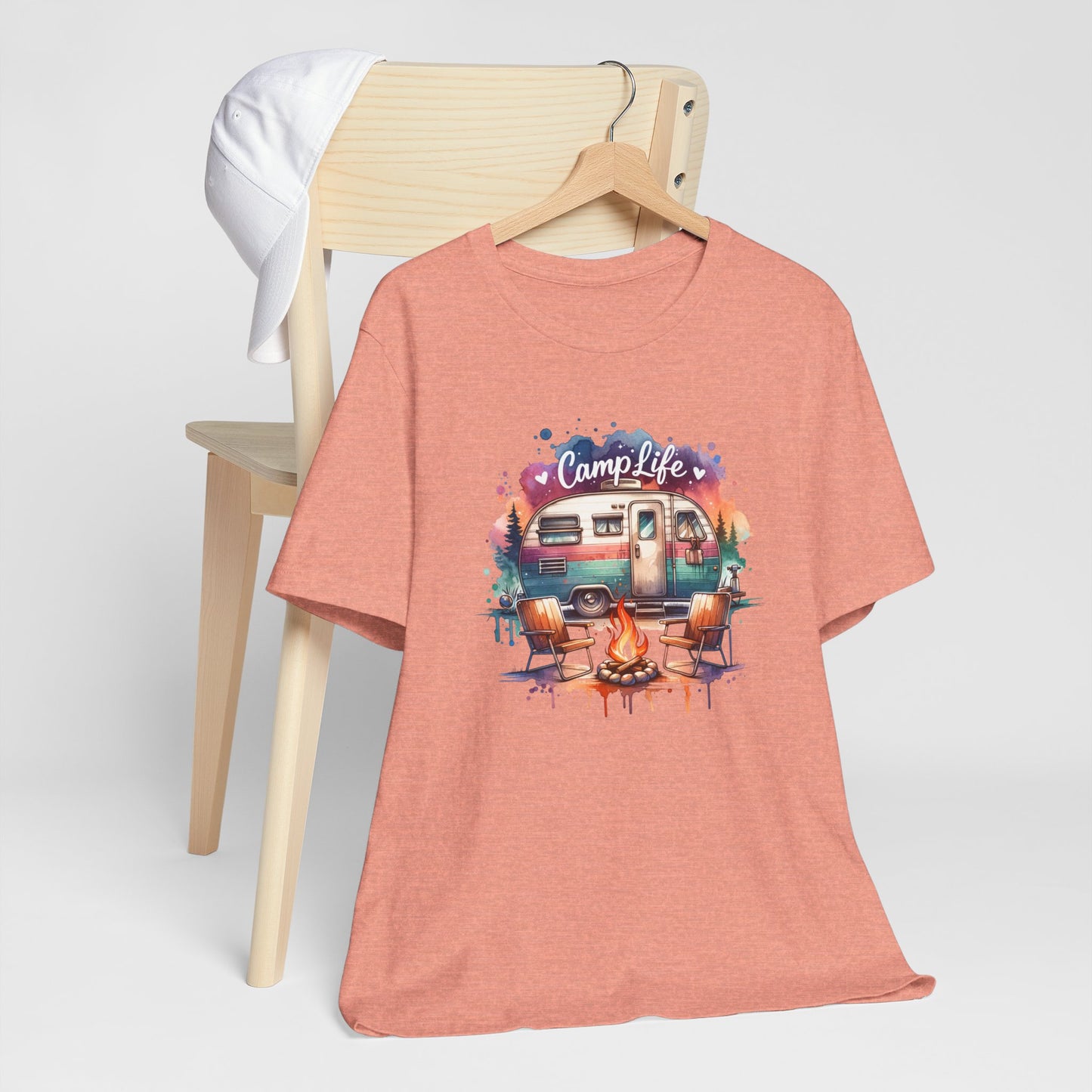 Camp Life Tee – Retro Camper & Campfire T-Shirt