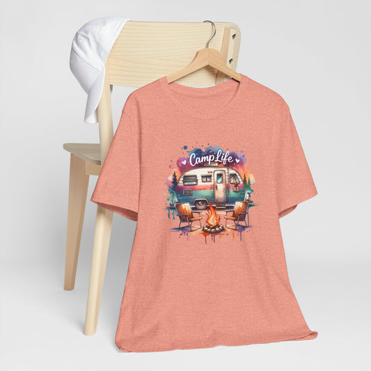Camp Life Tee – Retro Camper & Campfire T-Shirt