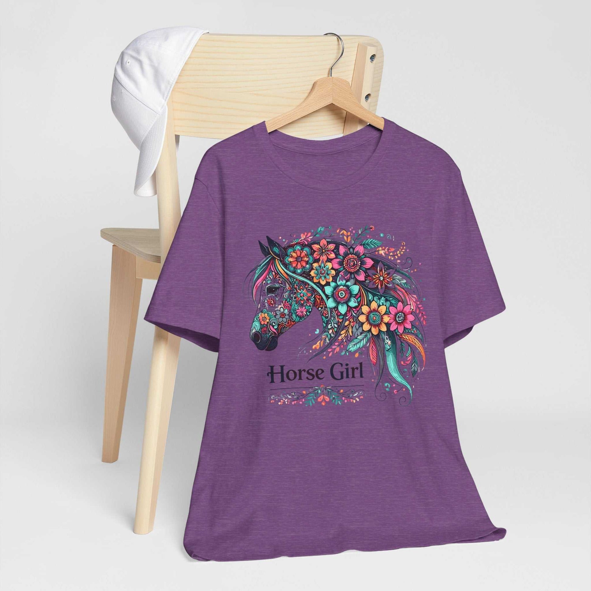 floral horse shirt - heather team purple