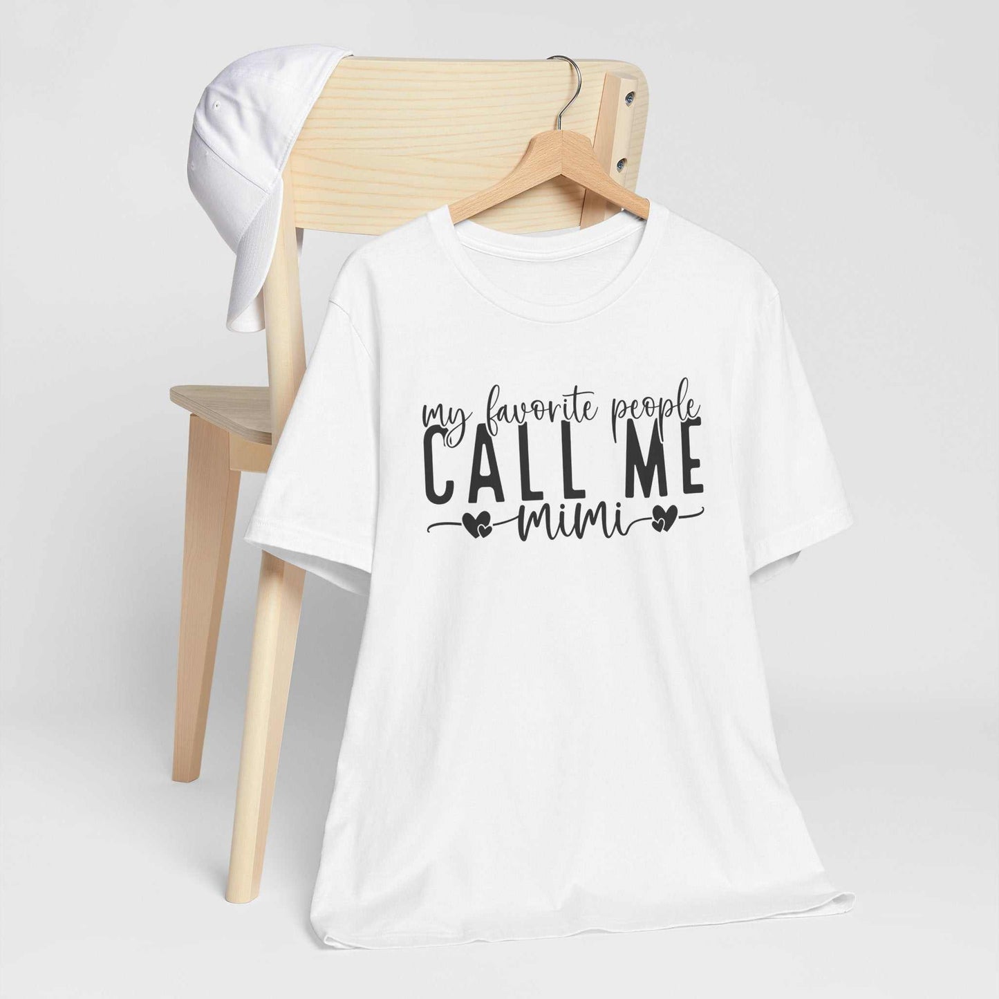 My Favorite People Call Me Mimi Shirt with elegant script and heart accents, perfect grandma gift tee
