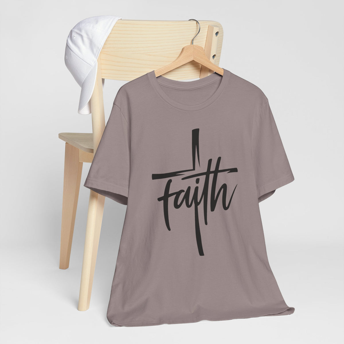 Faith Cross Shirt – Minimalist Christian Graphic Tee for Women