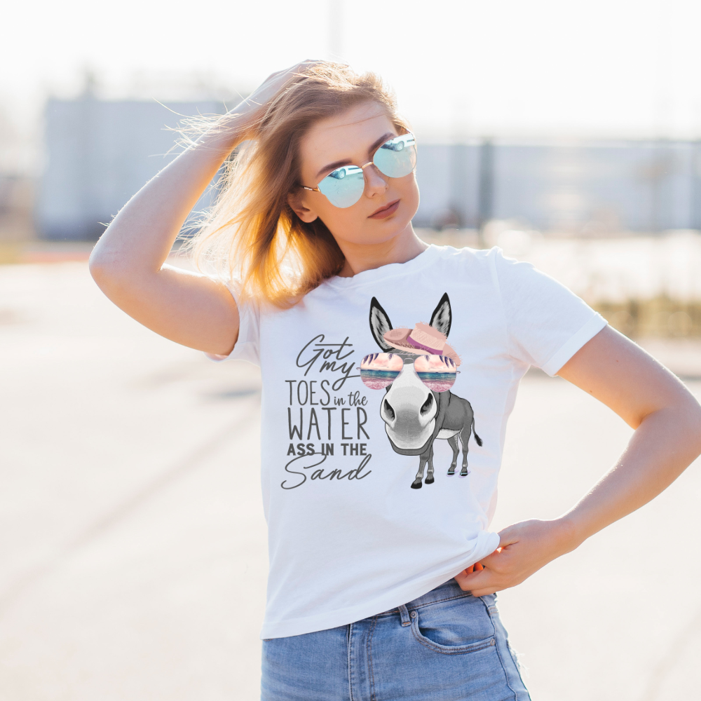 Shirts for Beach Vacation - Toes in the Water Ass In The Sand Tee