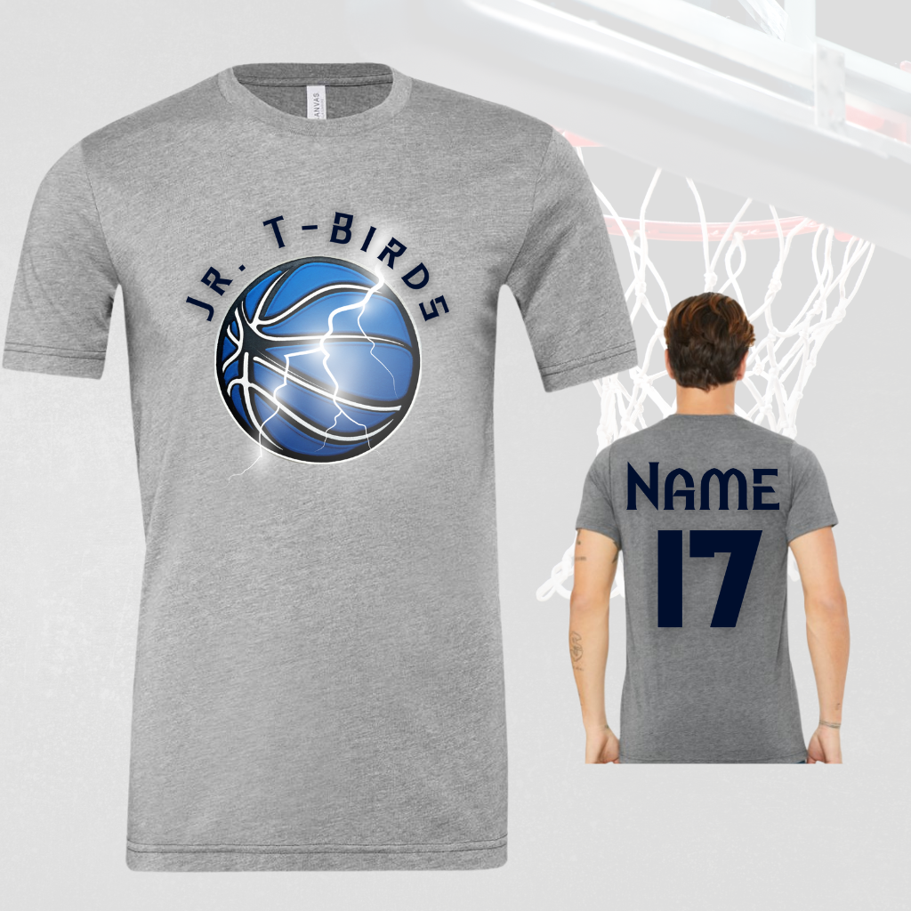 Jr TBird Tee Youth customizable sports t-shirt for kids with name and number.