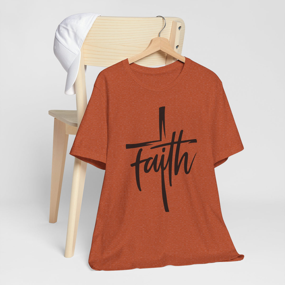 Faith Cross Shirt – Minimalist Christian Graphic Tee for Women