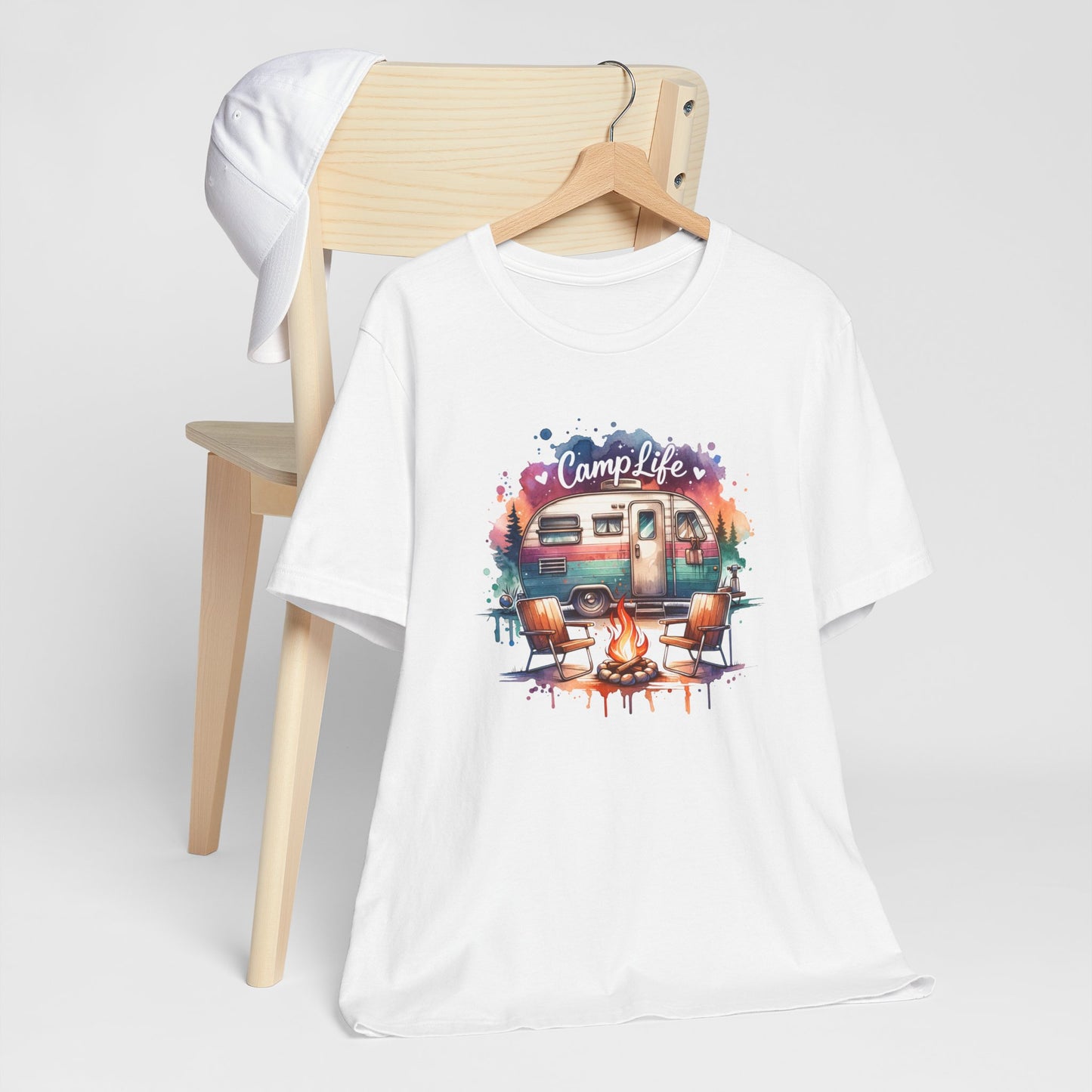Camp Life Tee – Retro Camper & Campfire T-Shirt