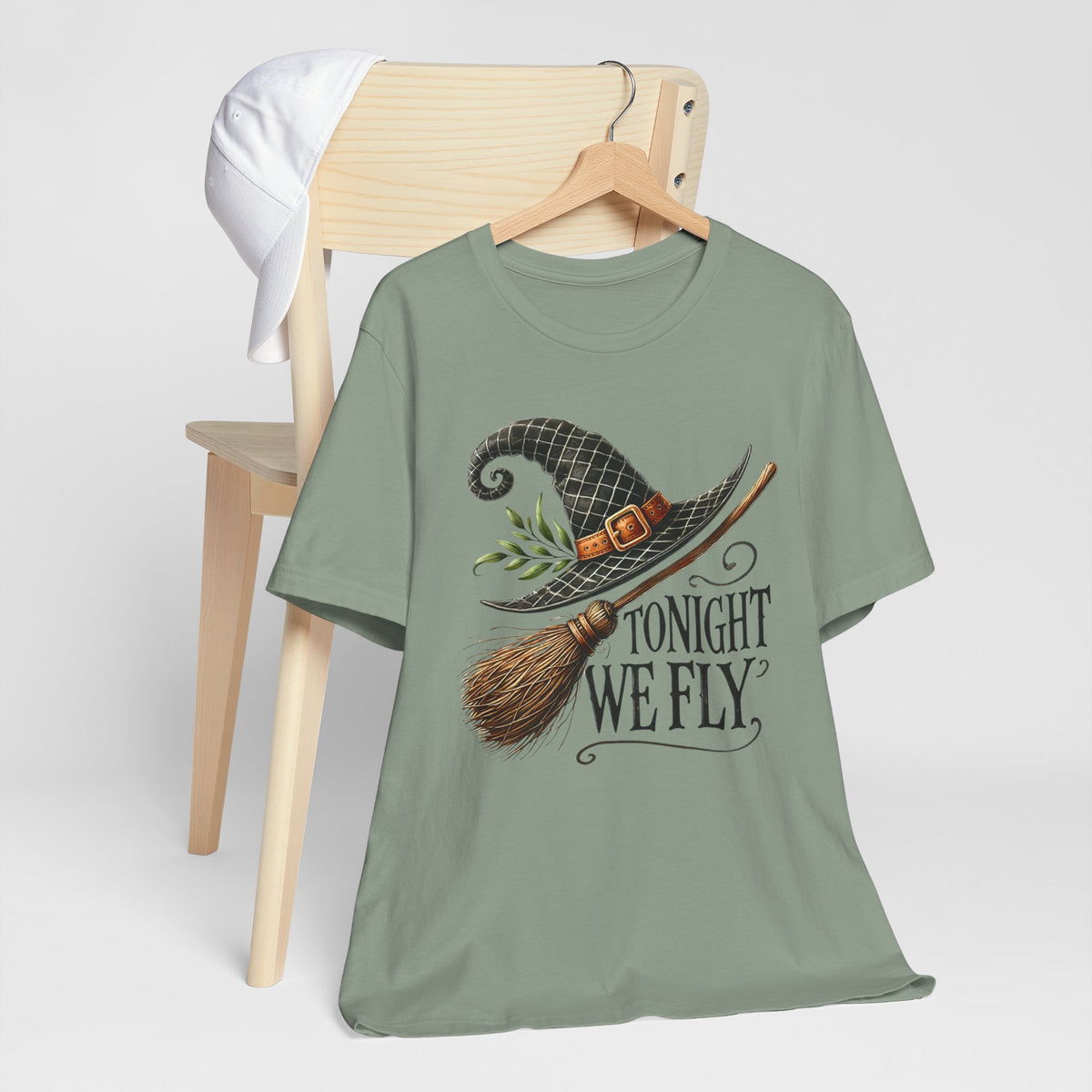 Tonight We Fly Witch Hat & Broom Halloween T‑Shirt