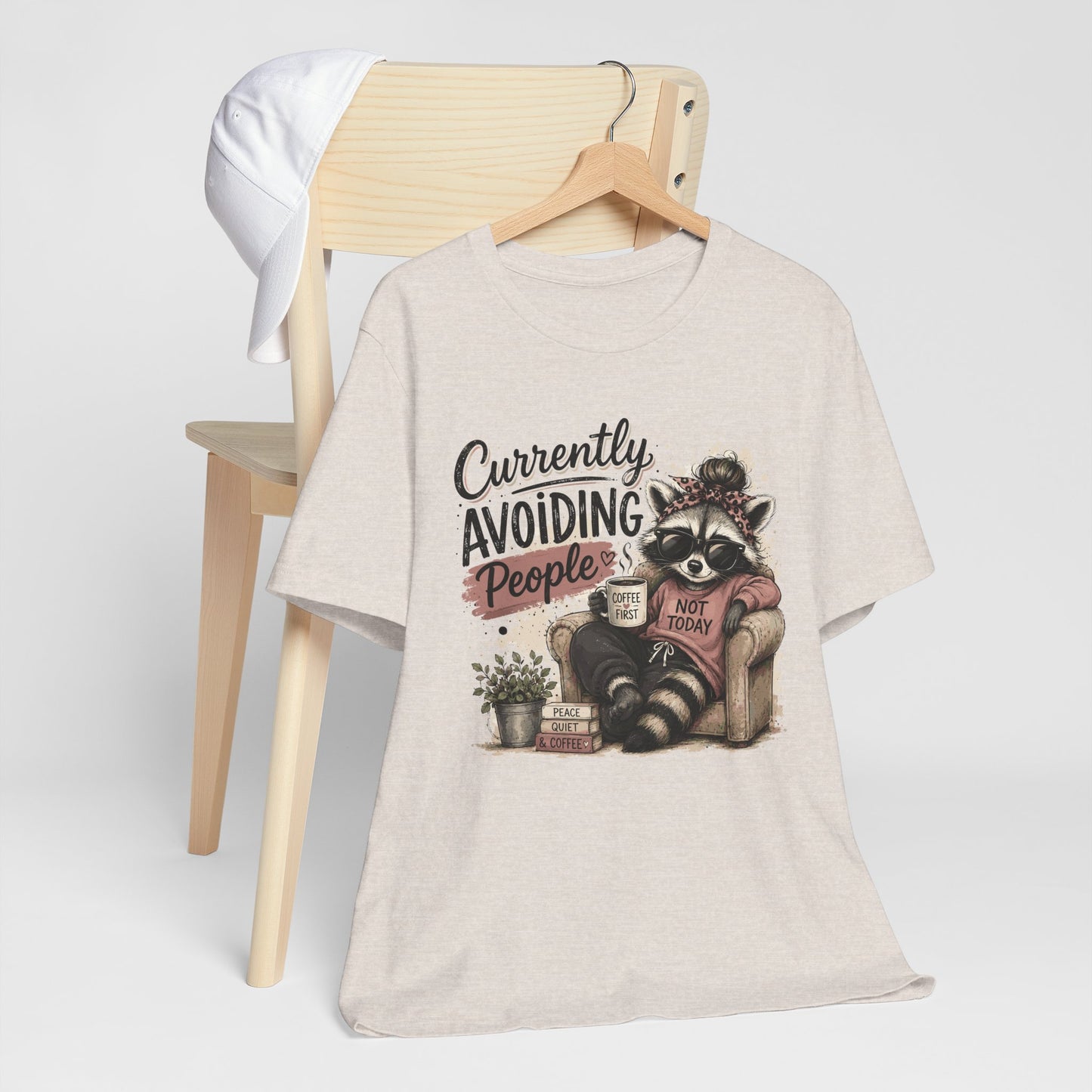 Currently Avoiding People Raccoon Graphic Tee