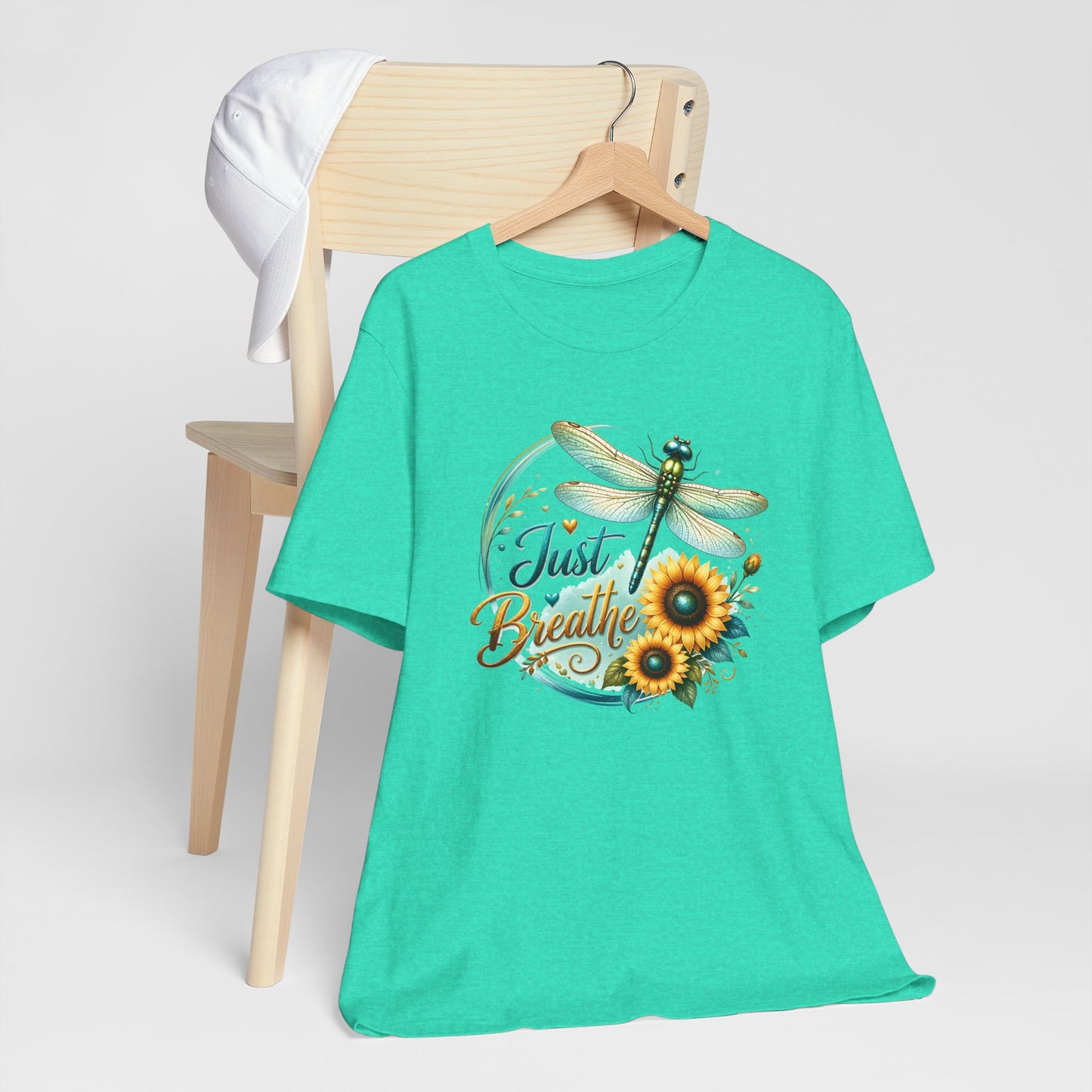 Just Breathe Sunflower Tee – Dragonfly Inspirational Shirt