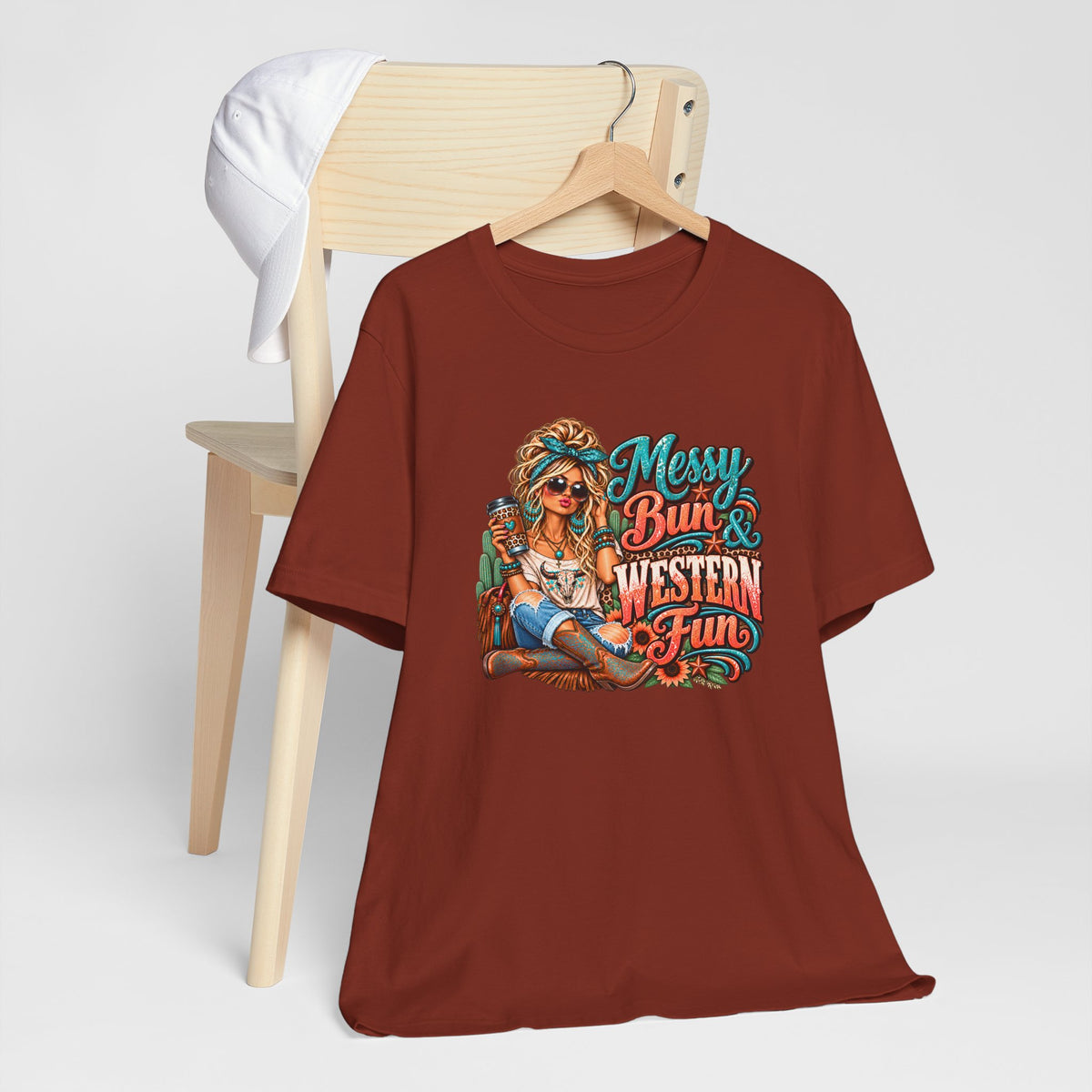 Messy Bun & Western Fun Graphic T-Shirt