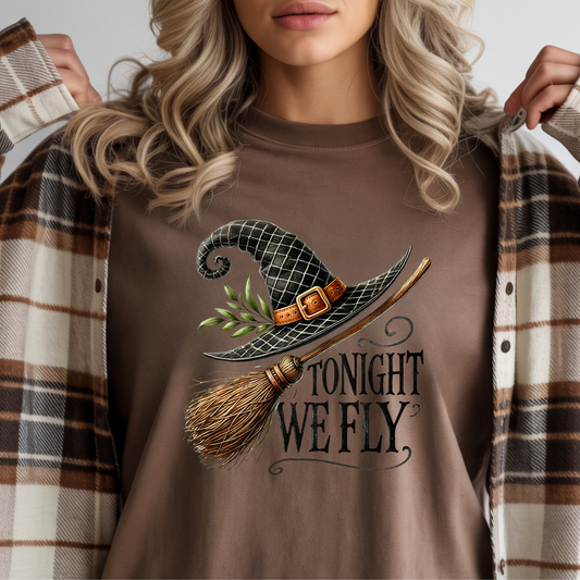 Tonight We Fly Funny Halloween Shirt for Women