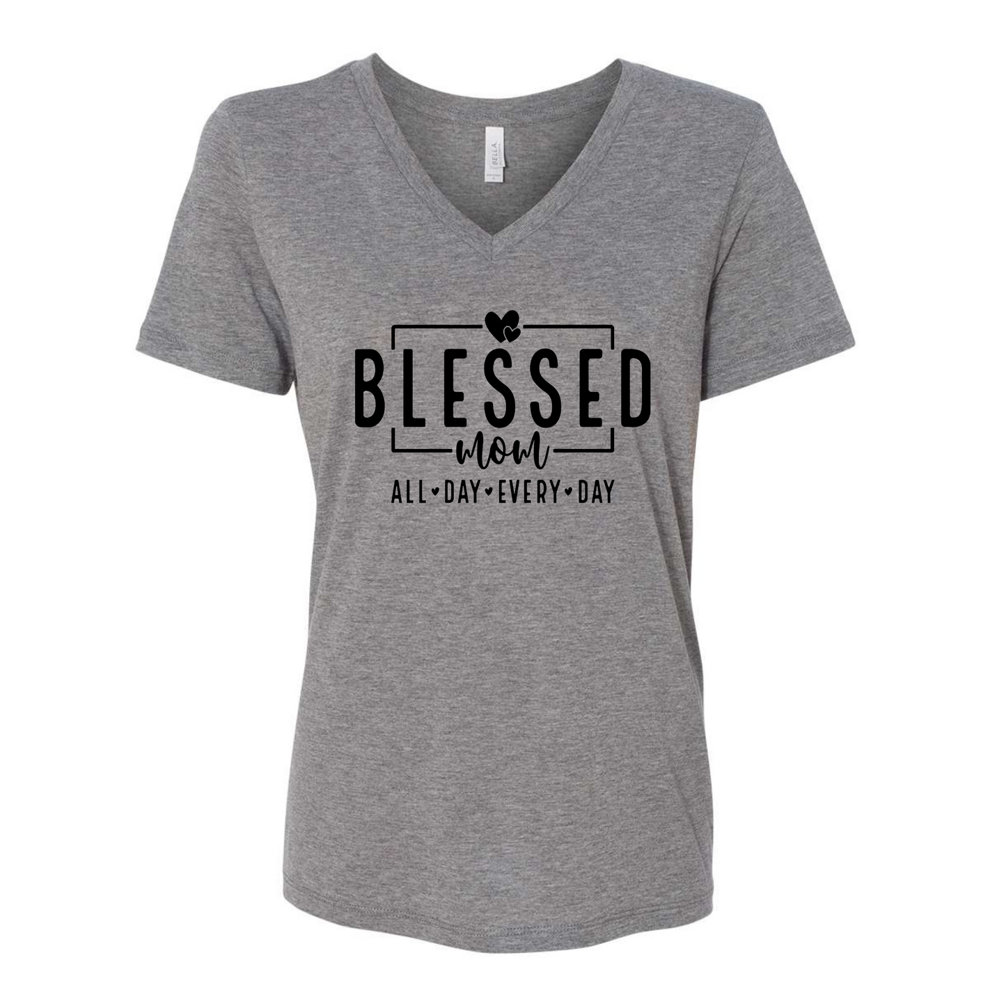 Gray Blessed Mama Shirt