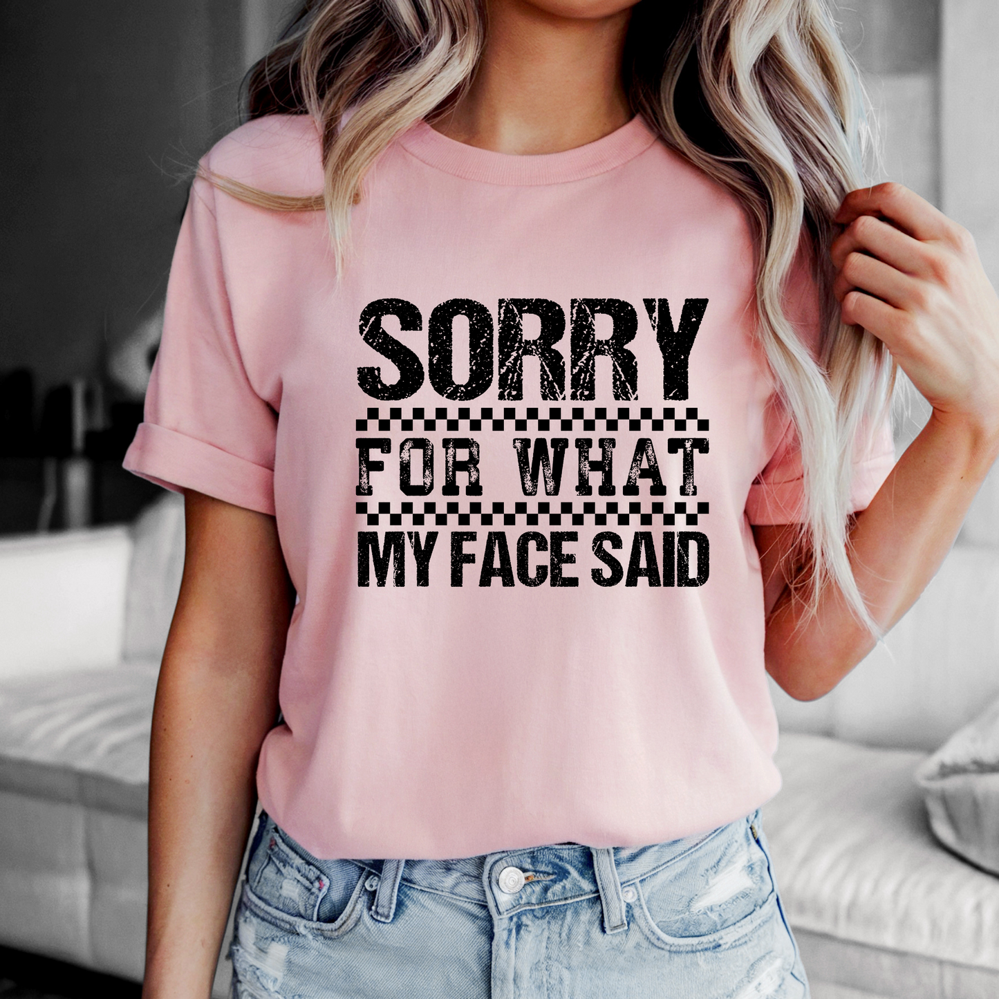 4_e9d7adec-9e01-4da5-9903-24273b4eadf7Sorry for what my face said heather soft pink shirt