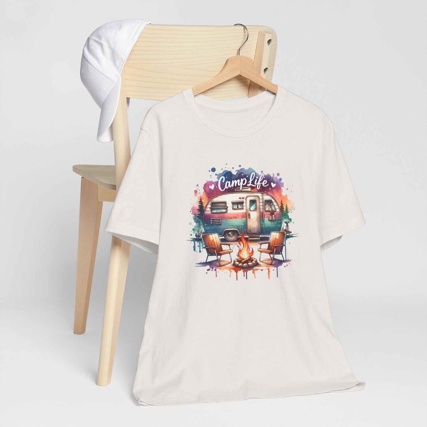 Camp Life Tee – Retro Camper & Campfire T-Shirt