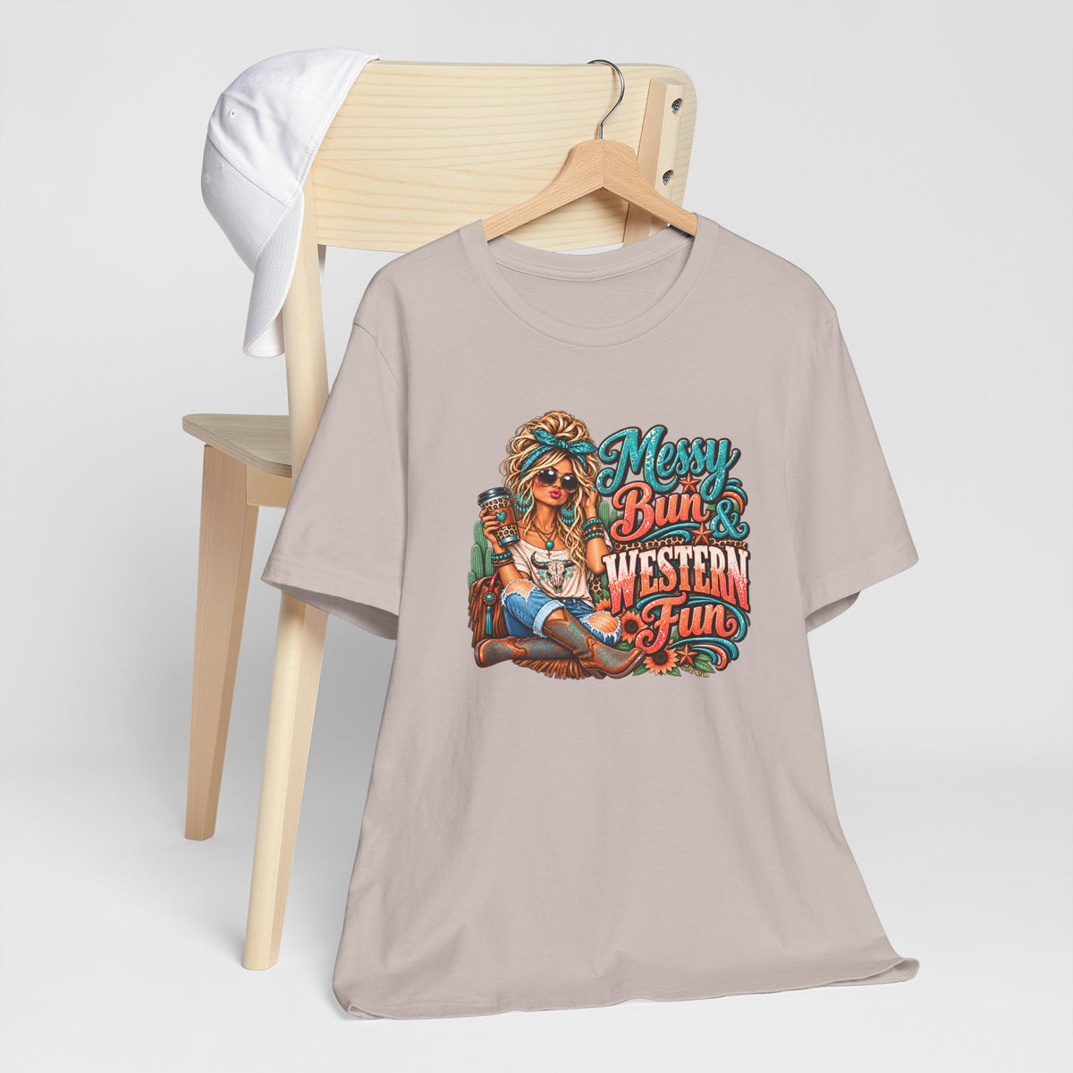 Messy Bun & Western Fun Graphic T-Shirt